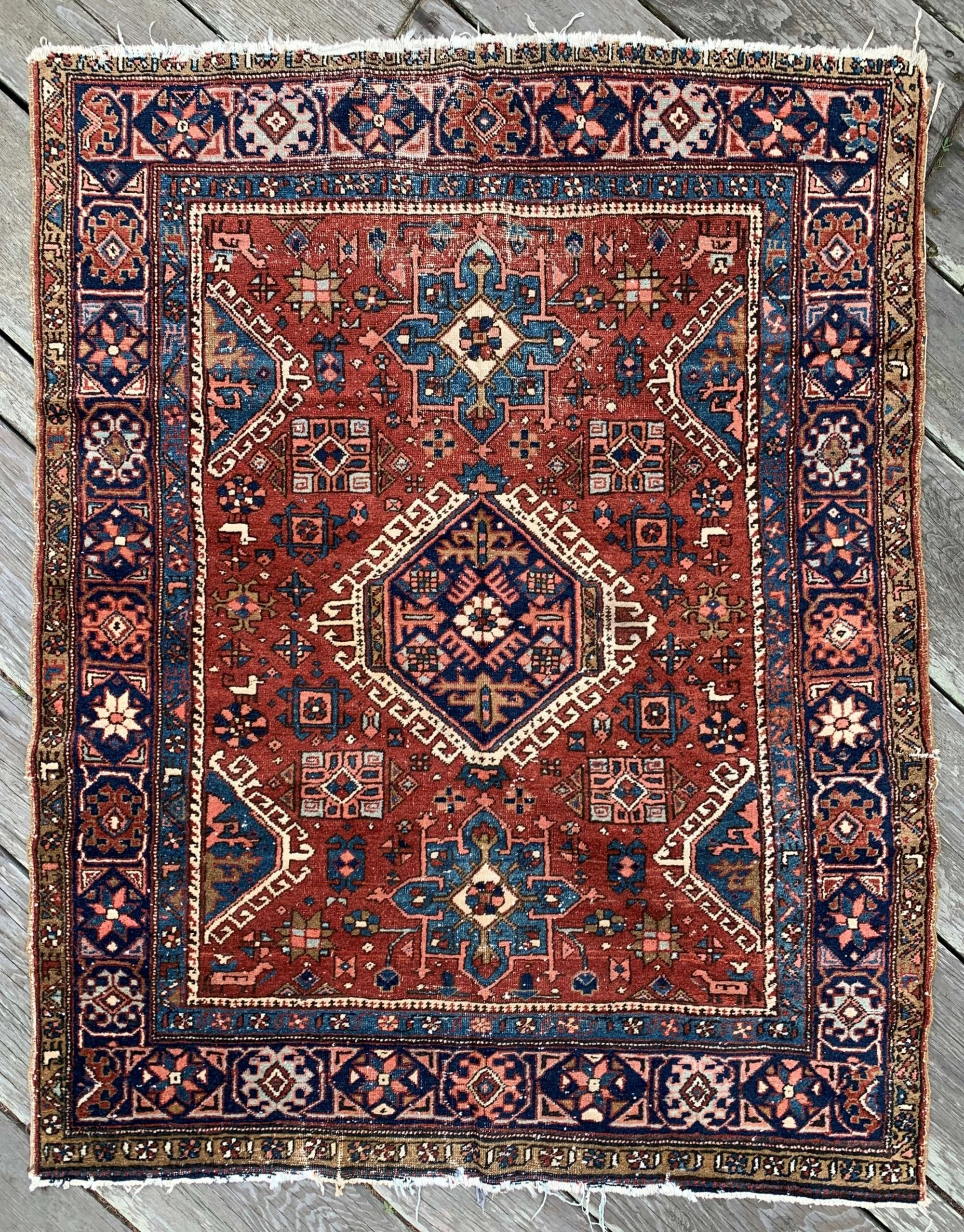 antique karaja heriz rug