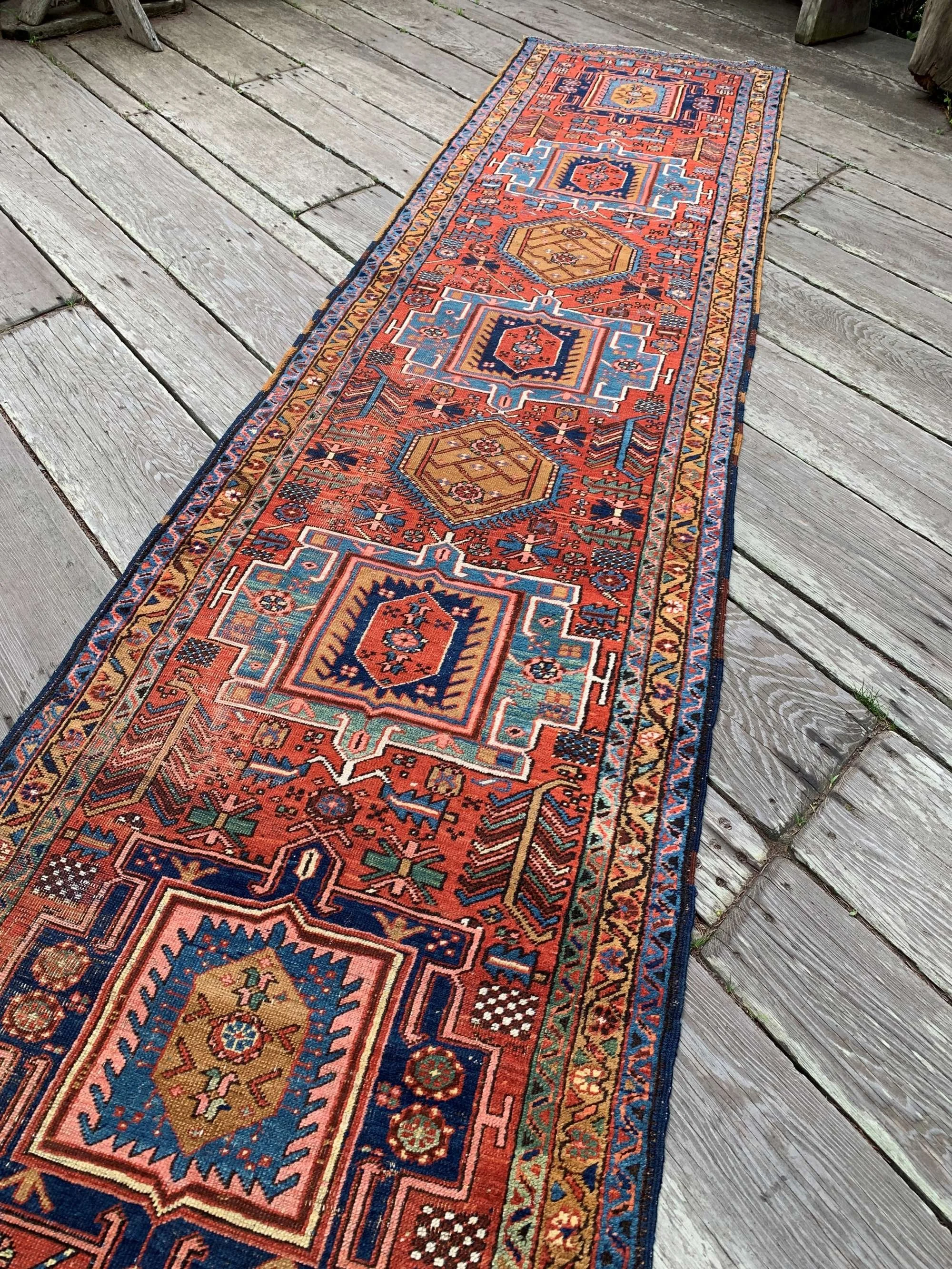 Steelman Rugs — Antique Heriz Karadagh Runner Rug 3'2”x13'4