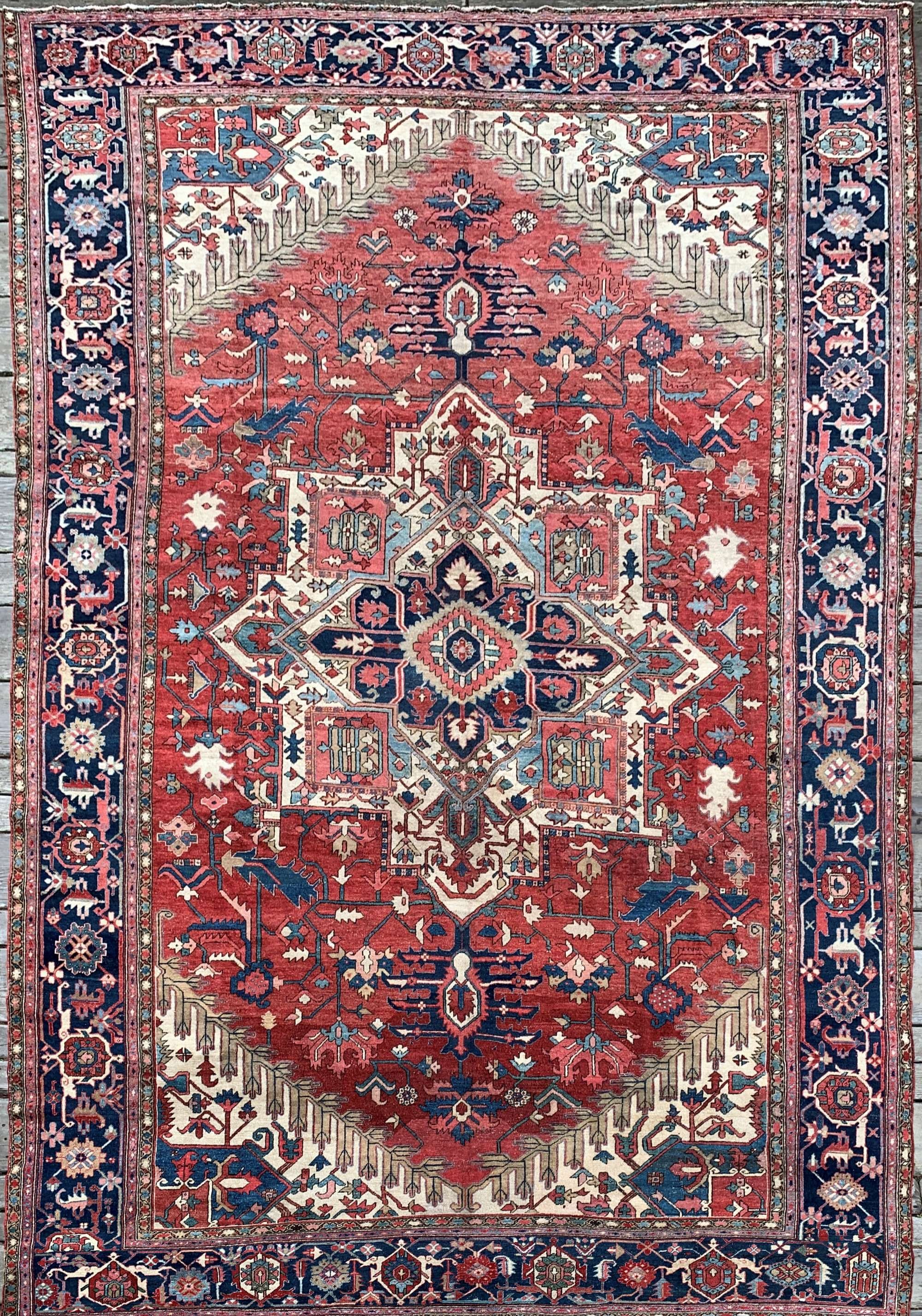 antique persian heriz serapi rug oversize large