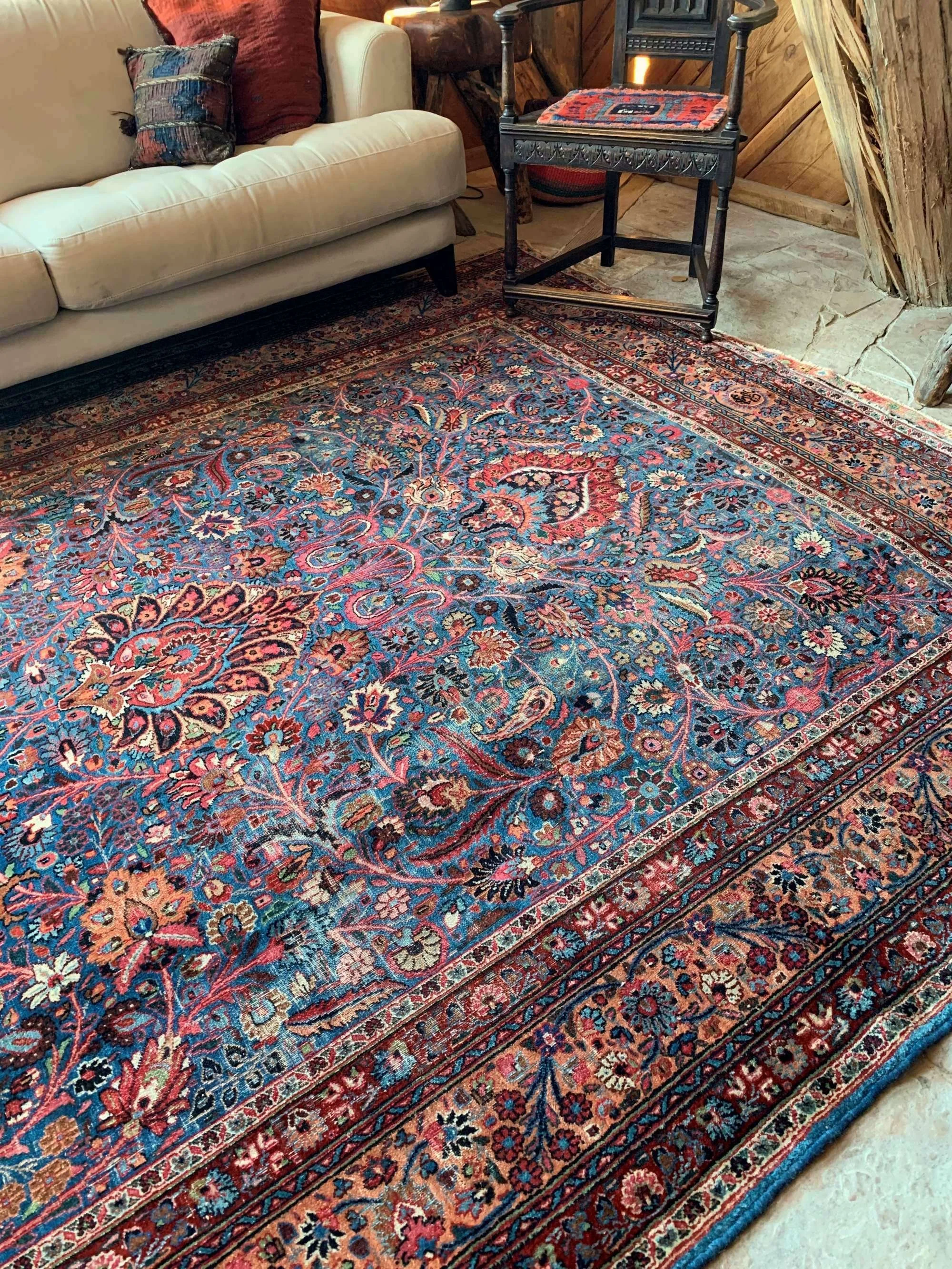 antique persian rug living room