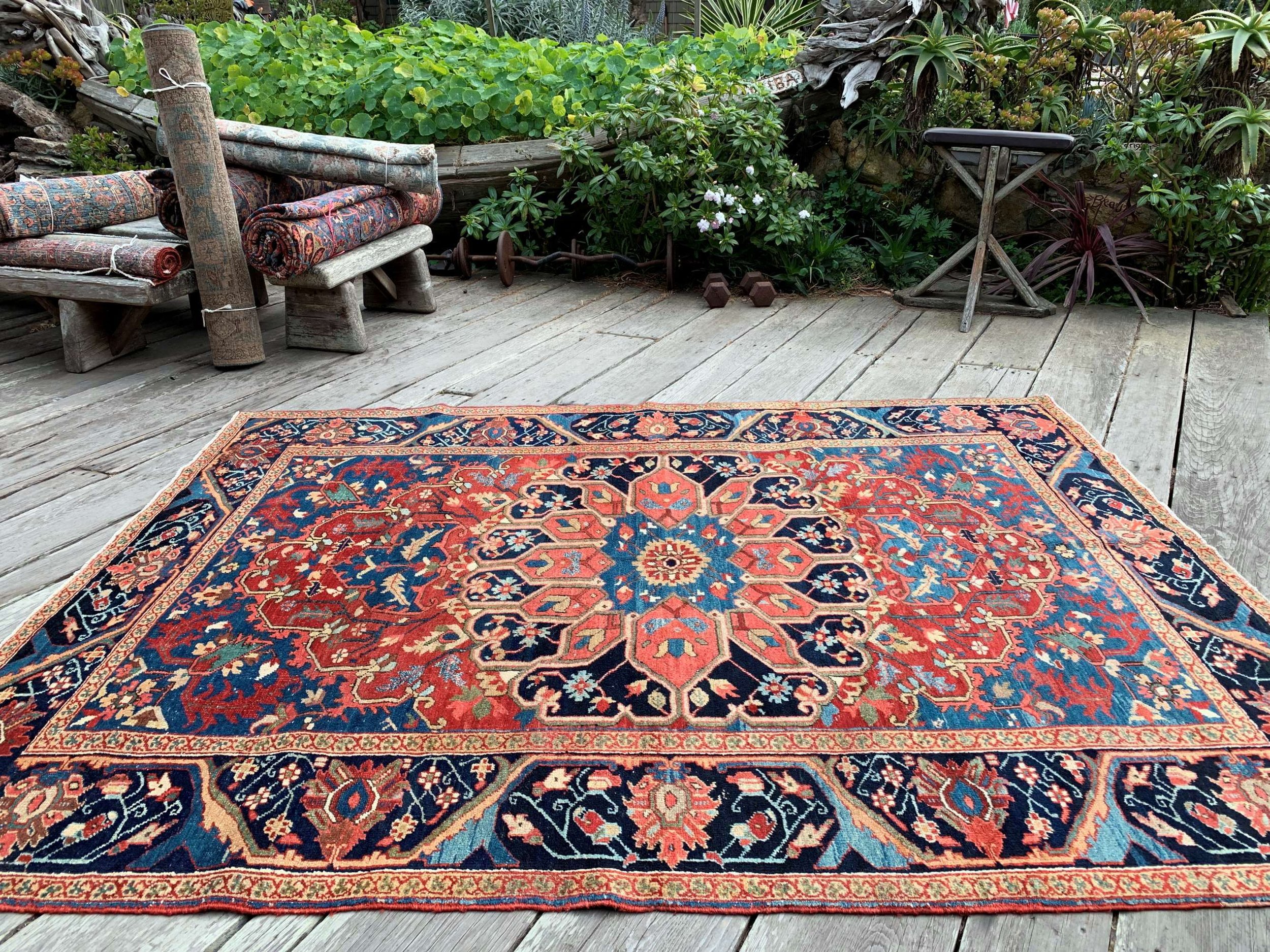 antique persian heriz serapi rug 8x10