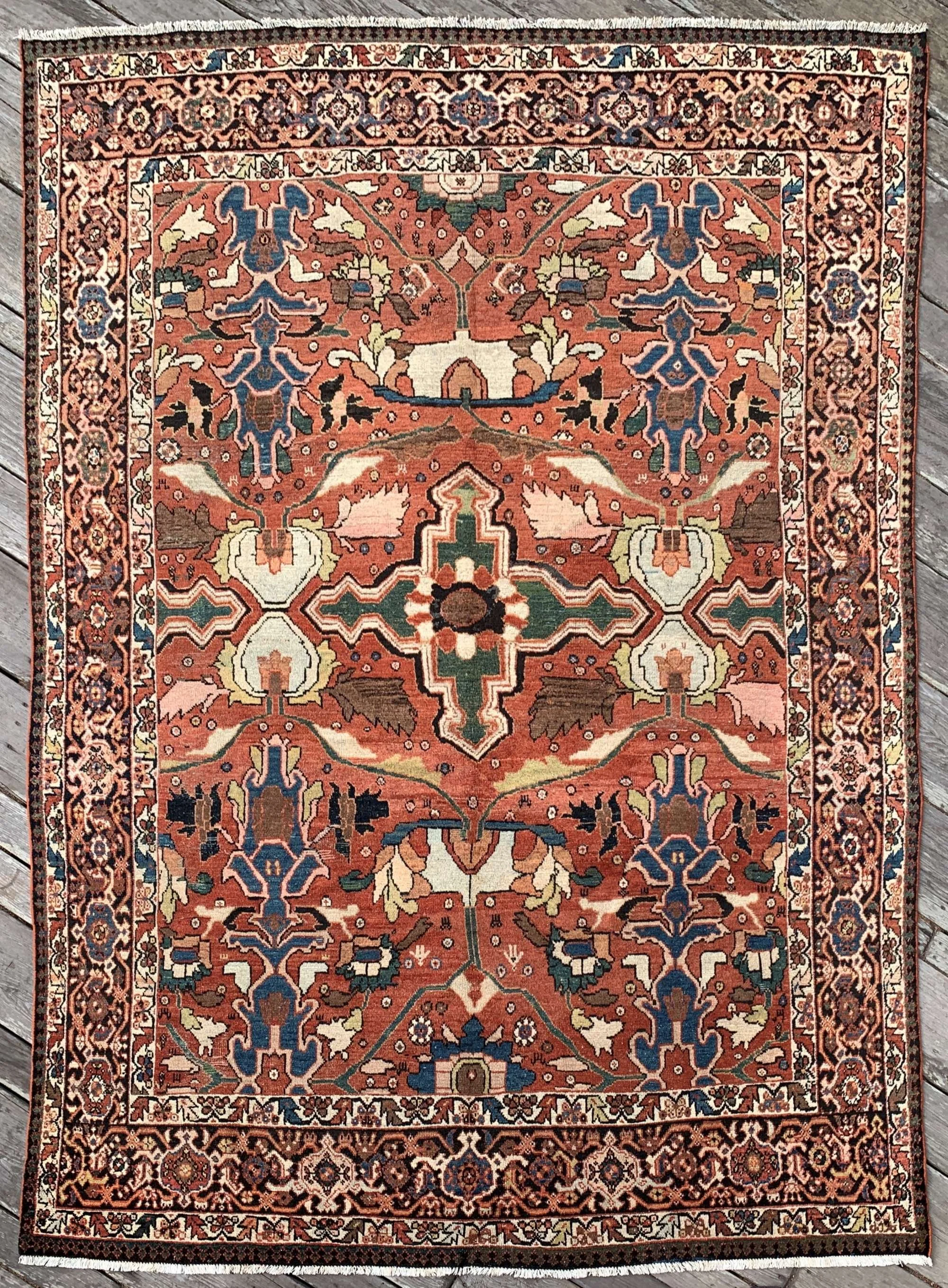 Antique Persian Mahal Sultanabad Rug 9'x12' Dreamy Ziegler Style