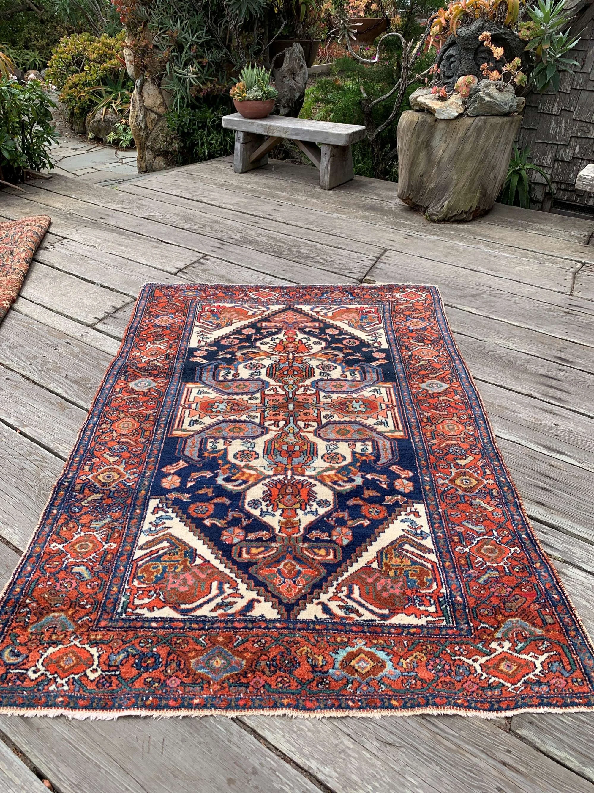 5x7 blue persian rug