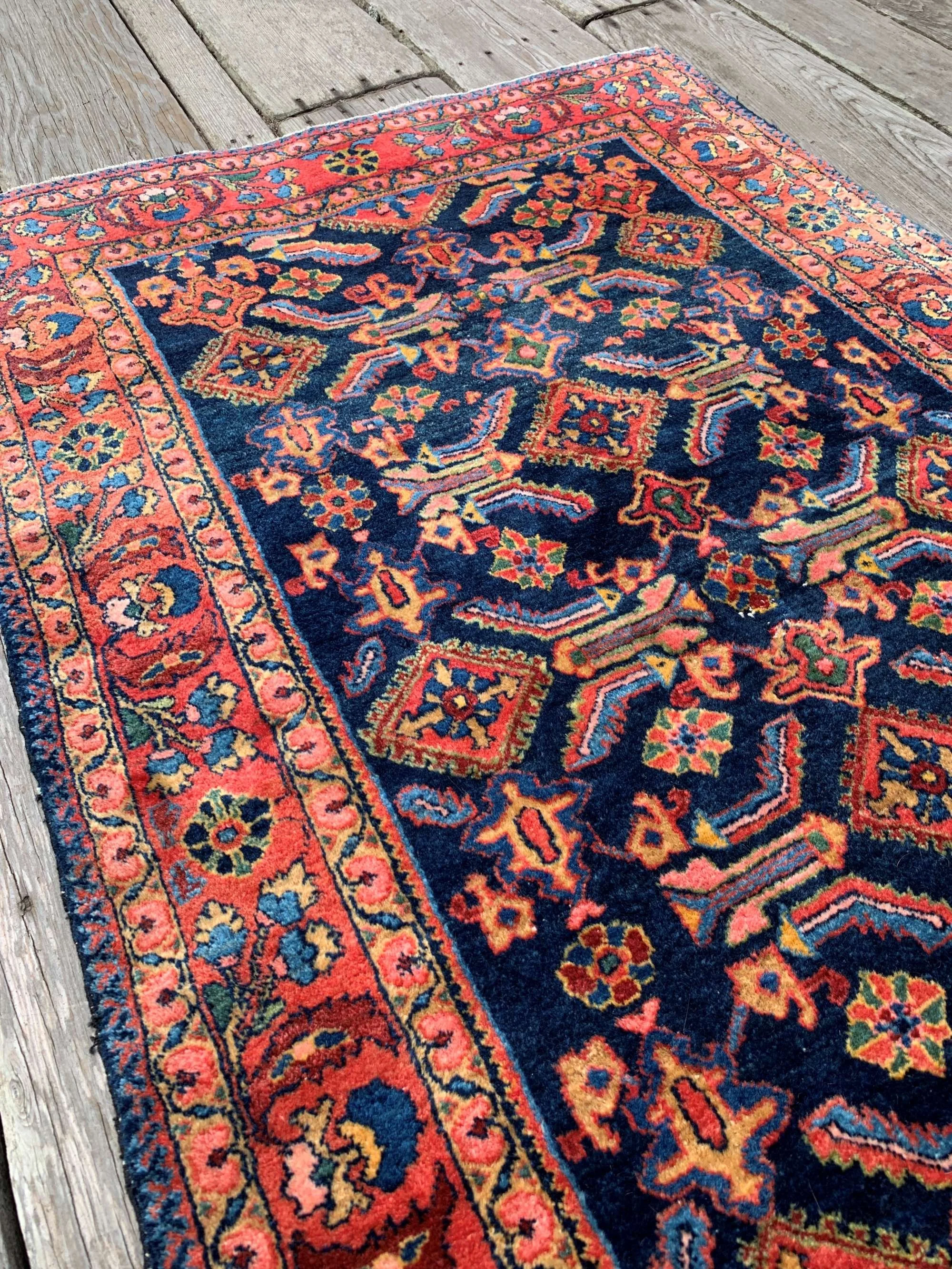 vintage persian runner rug blue