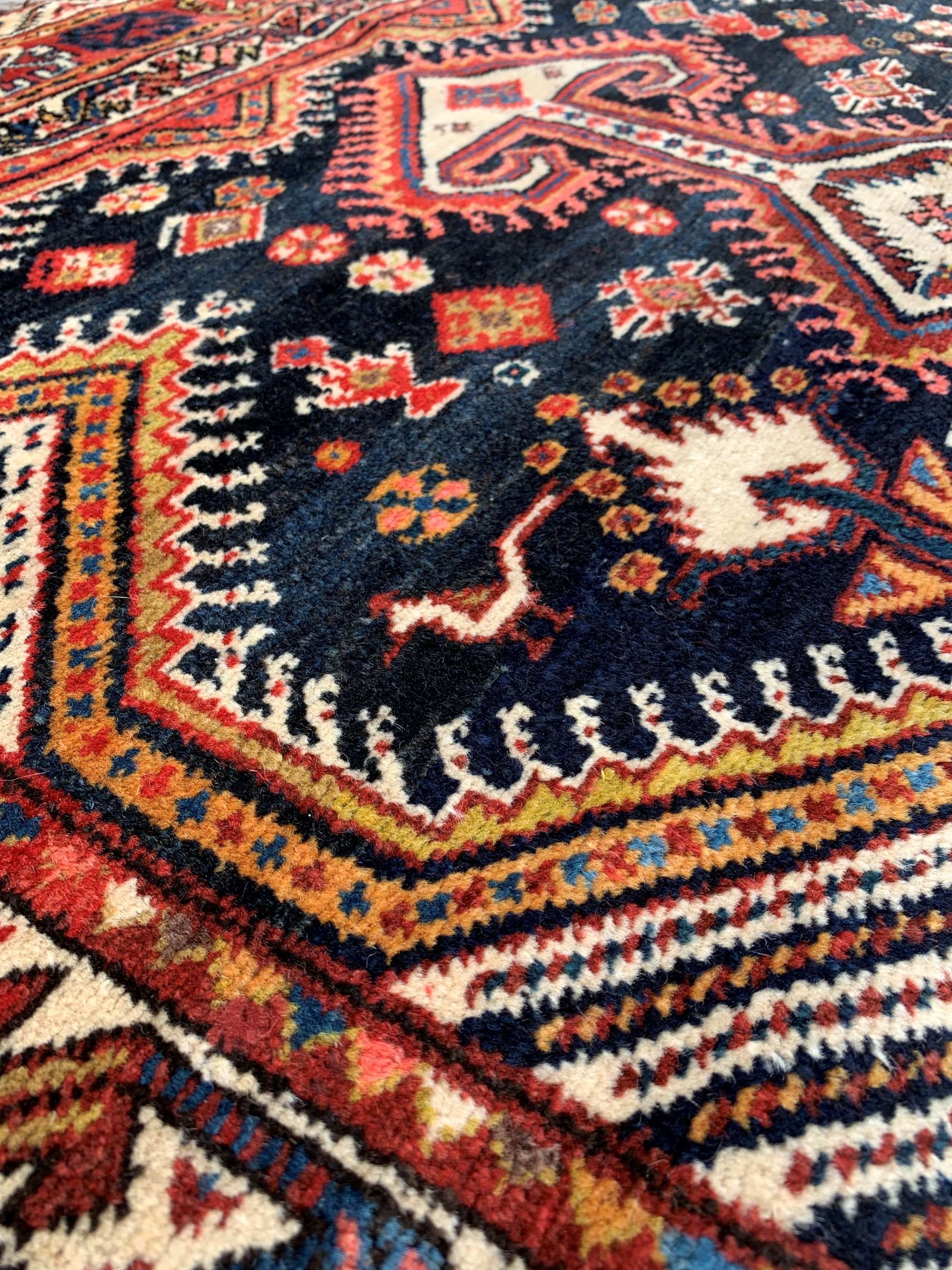 2'5 x 3'10 Antique worn tribal mat #2069 / 3x4 Vintage Rug