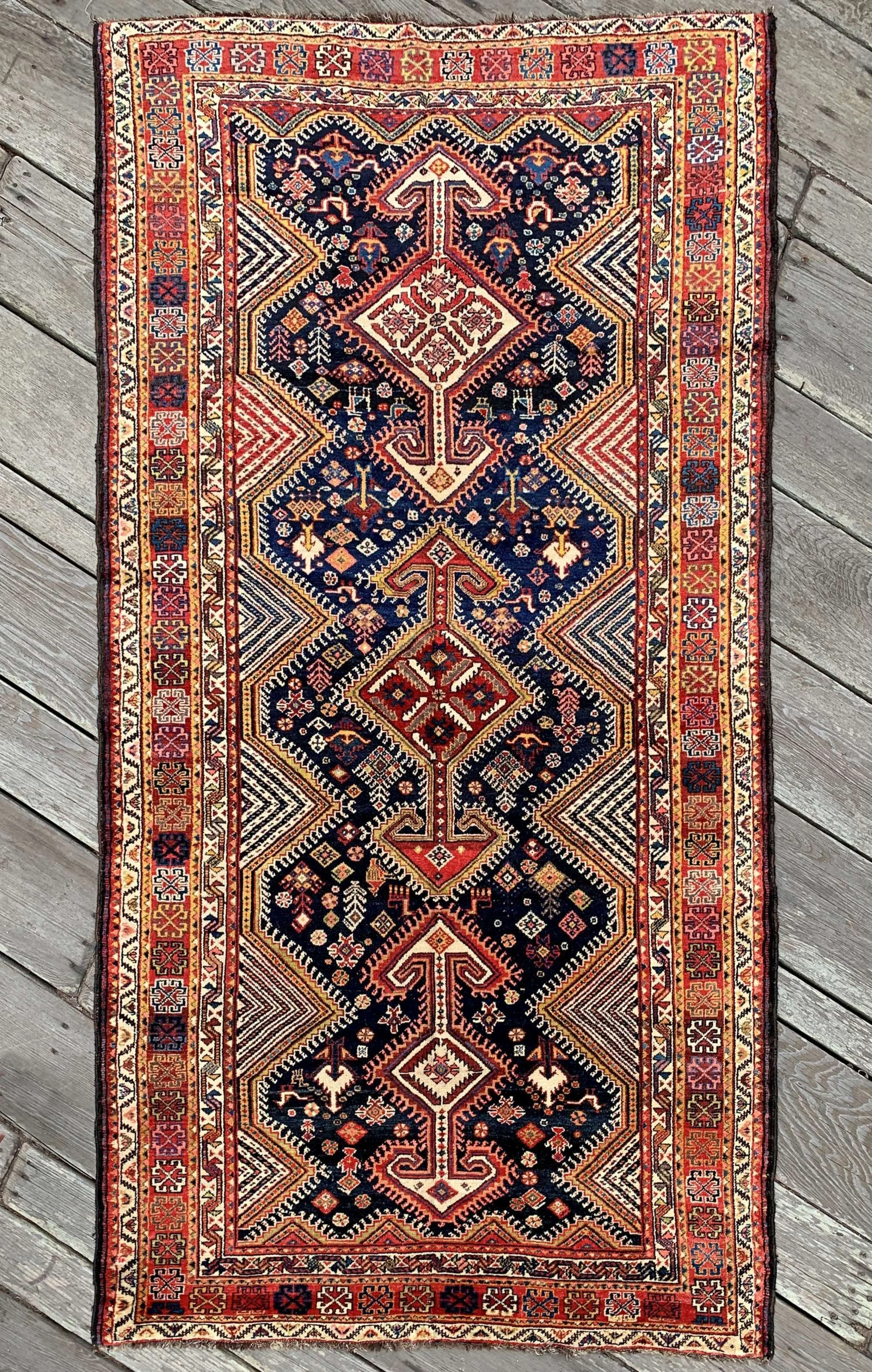 Vintage Persian Luri Rug 5'0"x9'8" Top Notch Tribal Jewel
