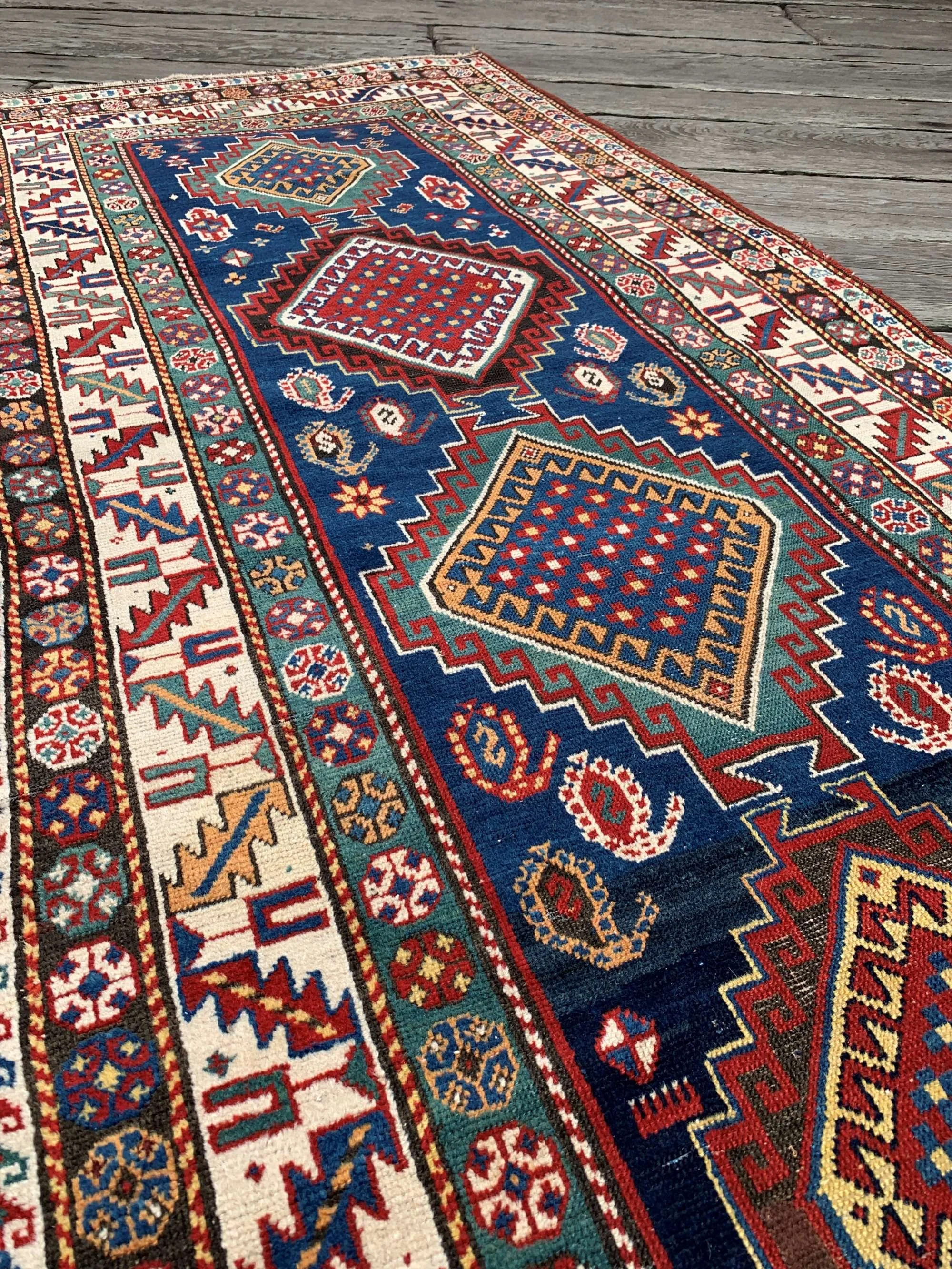 antique caucasian shirvan rug for sale