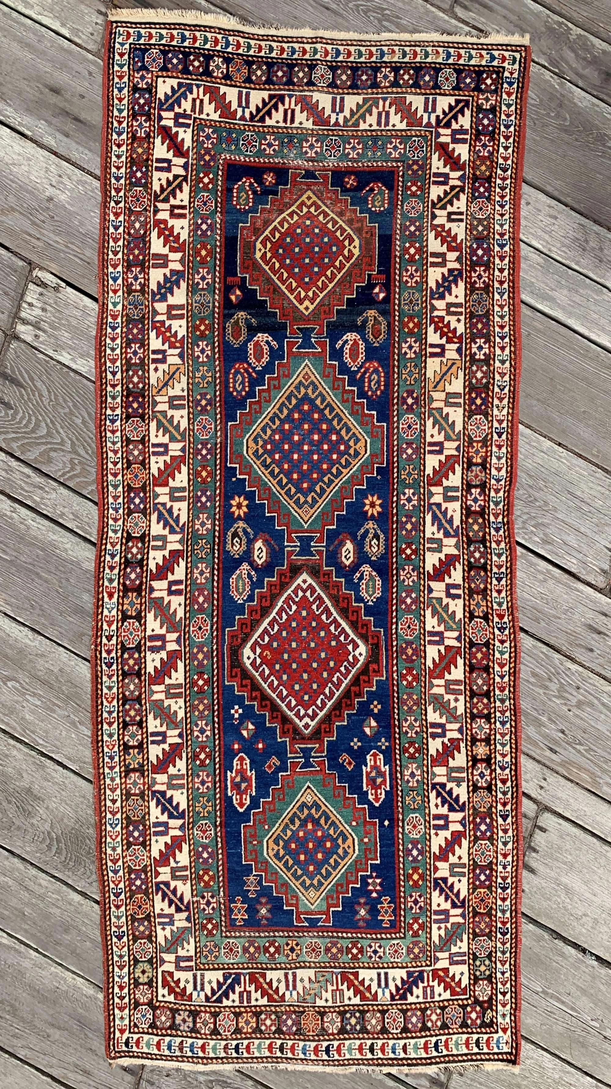 antique caucasian saliani rug for sale