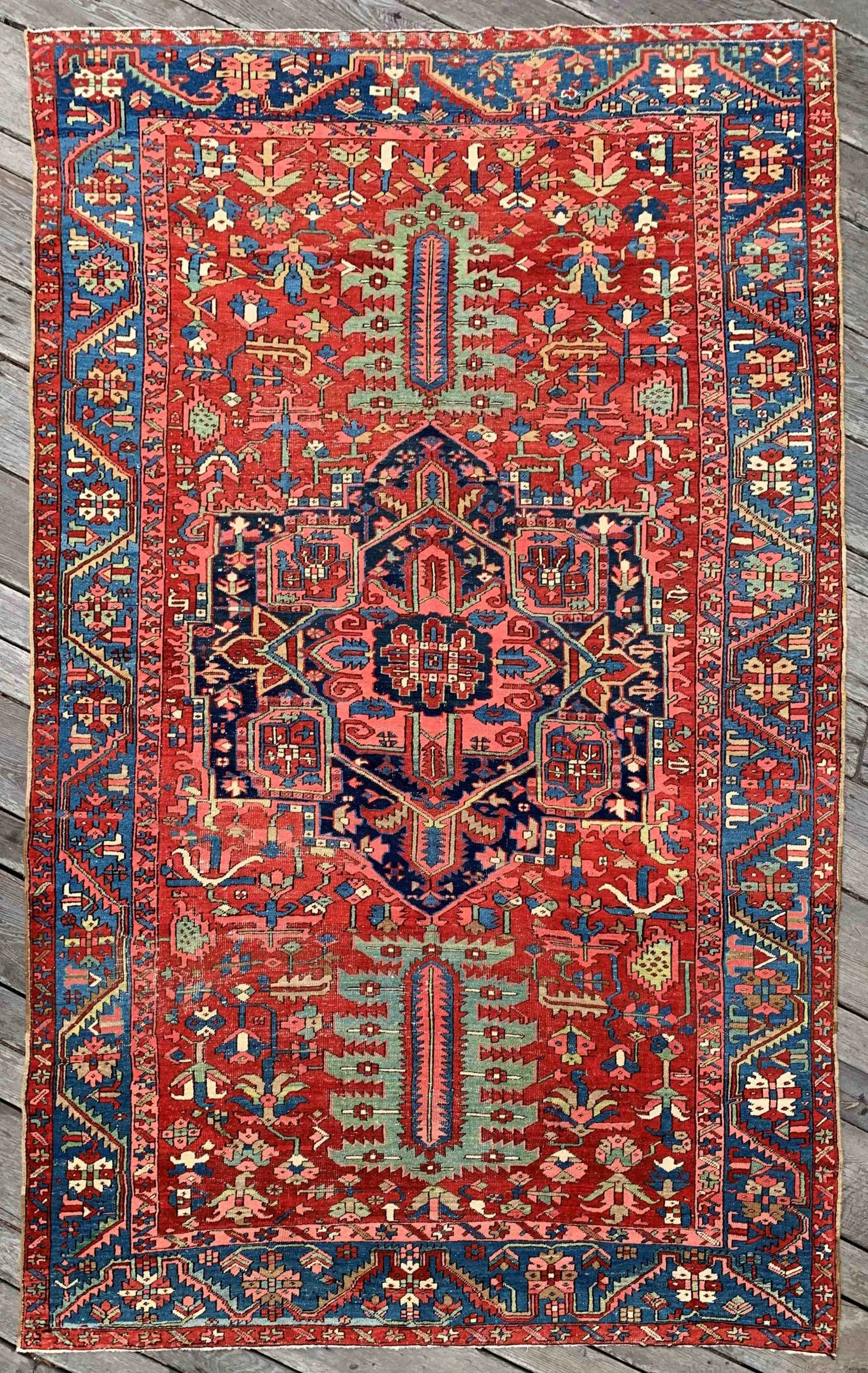 Antique Heriz Bakshaish Rug 8'0"x12'8" A Rare Beauty