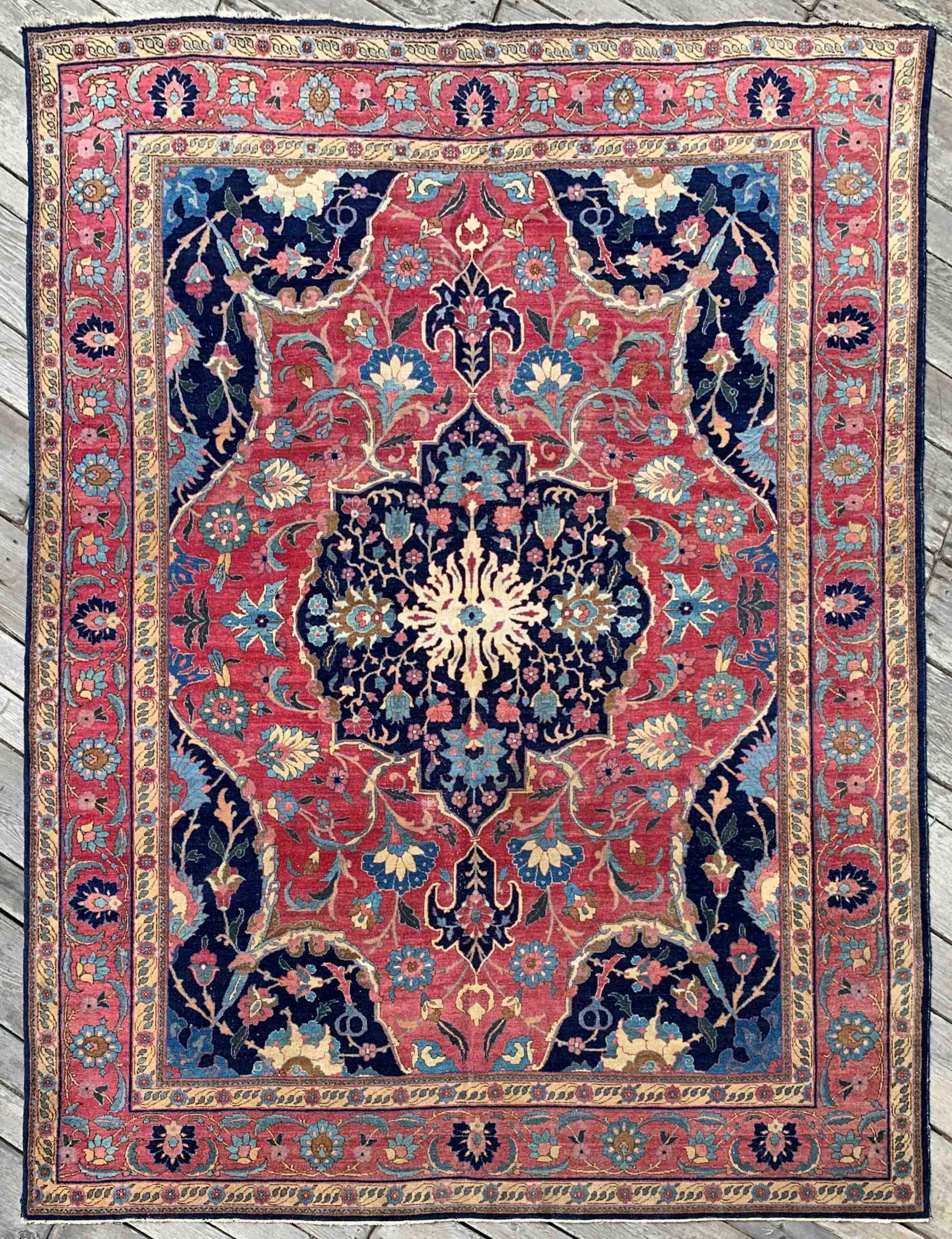 Antique Persian Tabriz Rug 9'8"x12'2'' Arts and Crafts Masterpiece