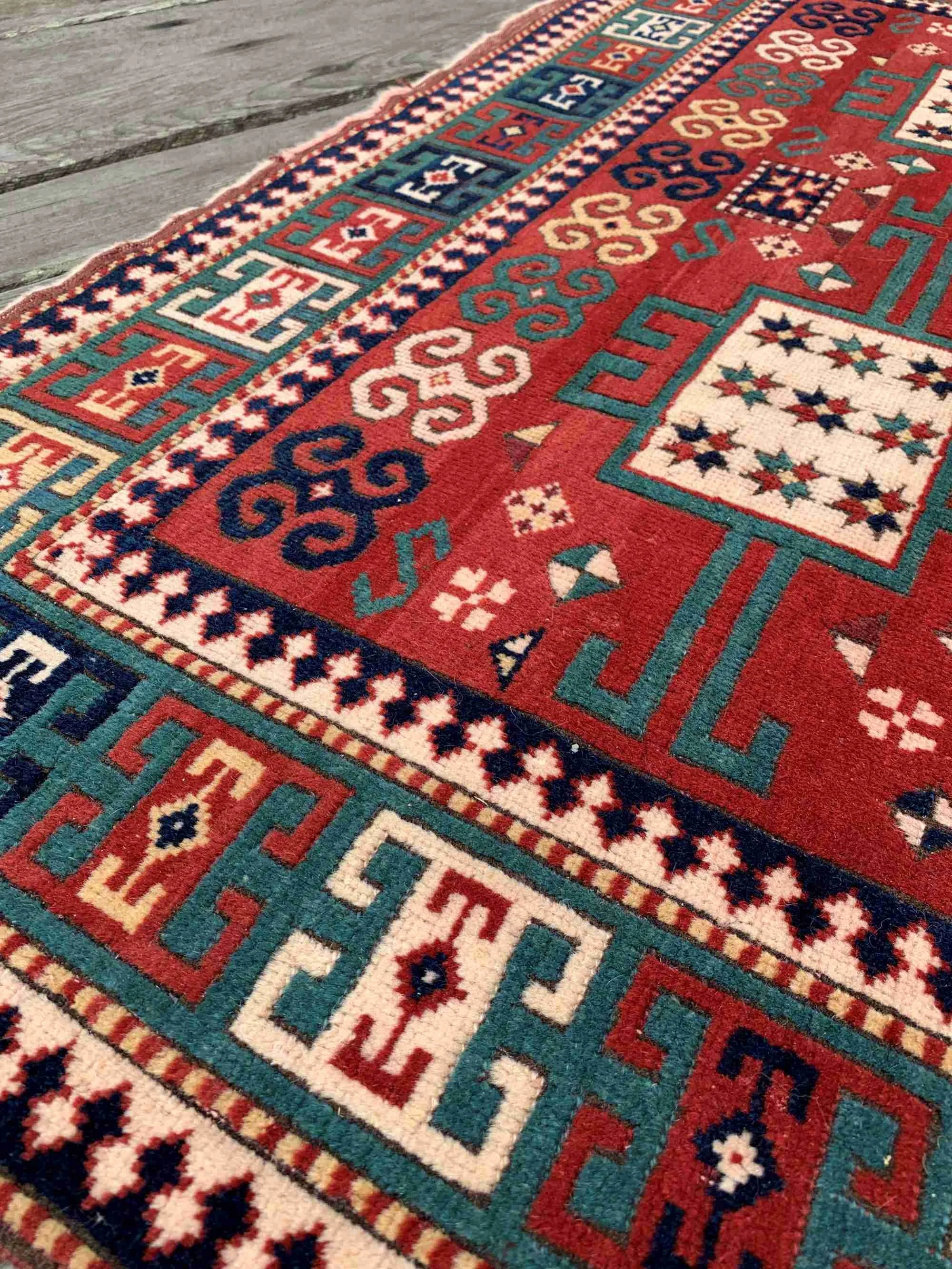 Steelman Rugs — Vintage Kazak Karachov Rug 4'11