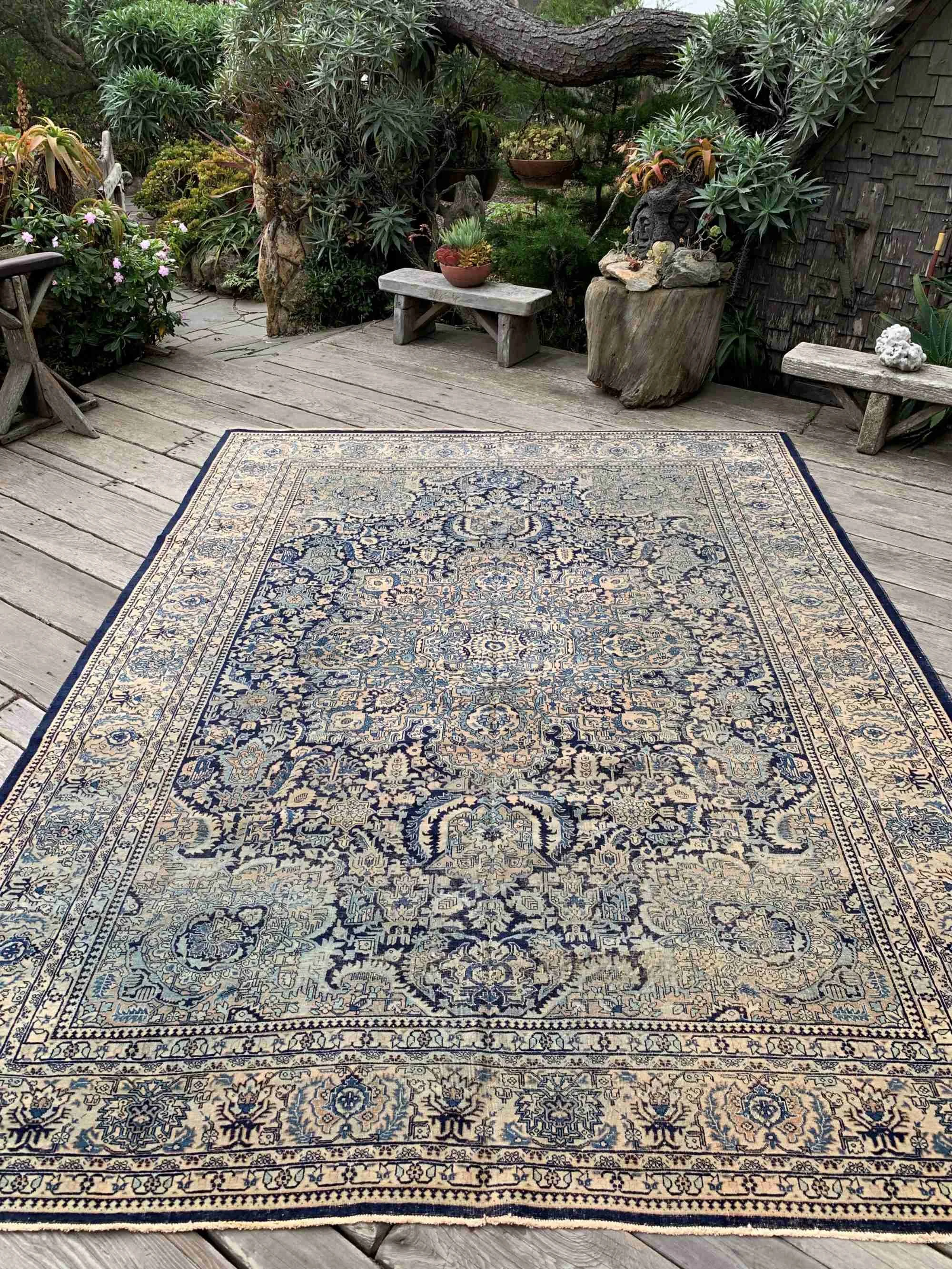 blue persian rugs large