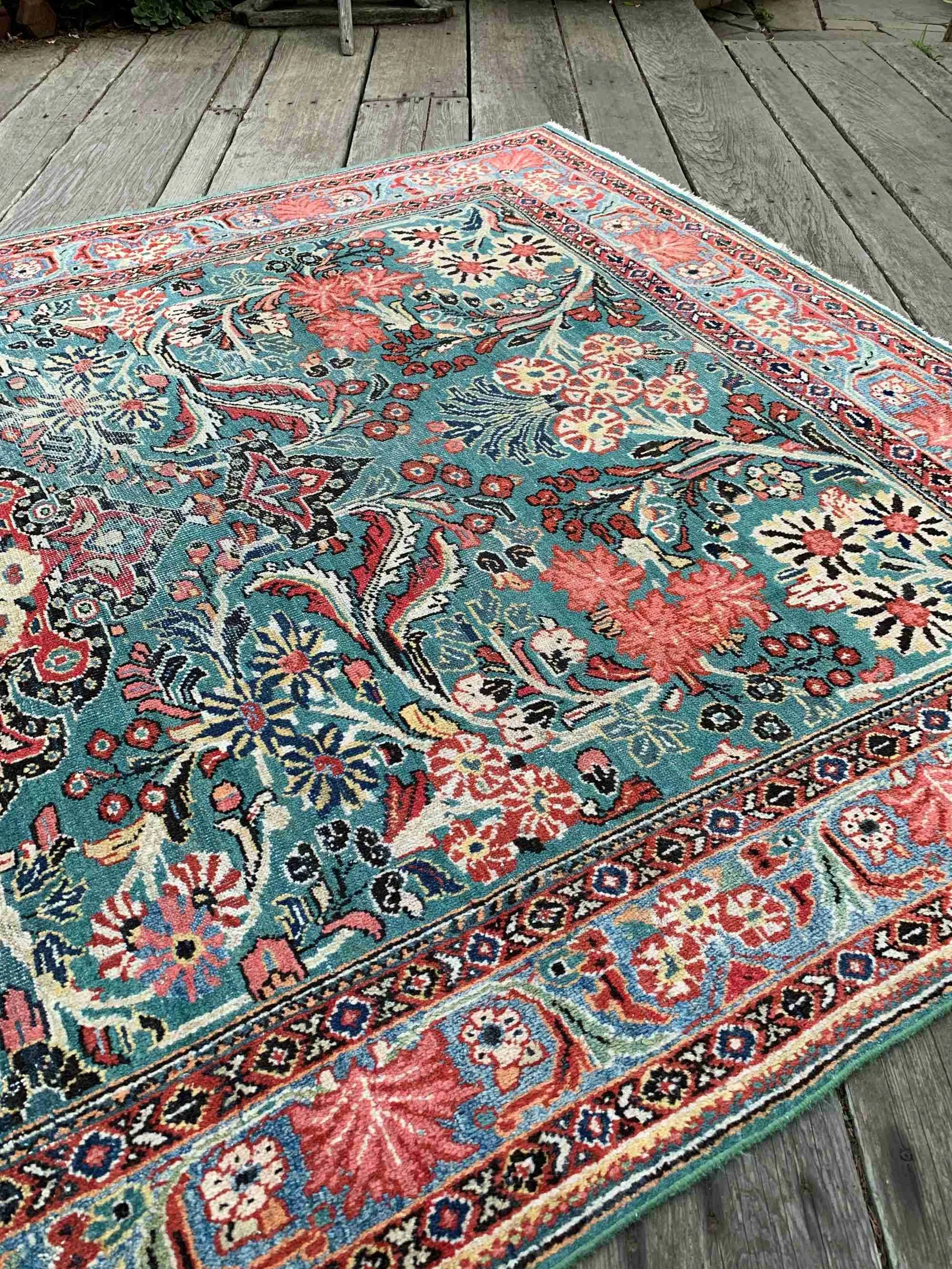 Steelman Rugs — Antique Persian Mahal Rug in Green 7'0"x10'0"