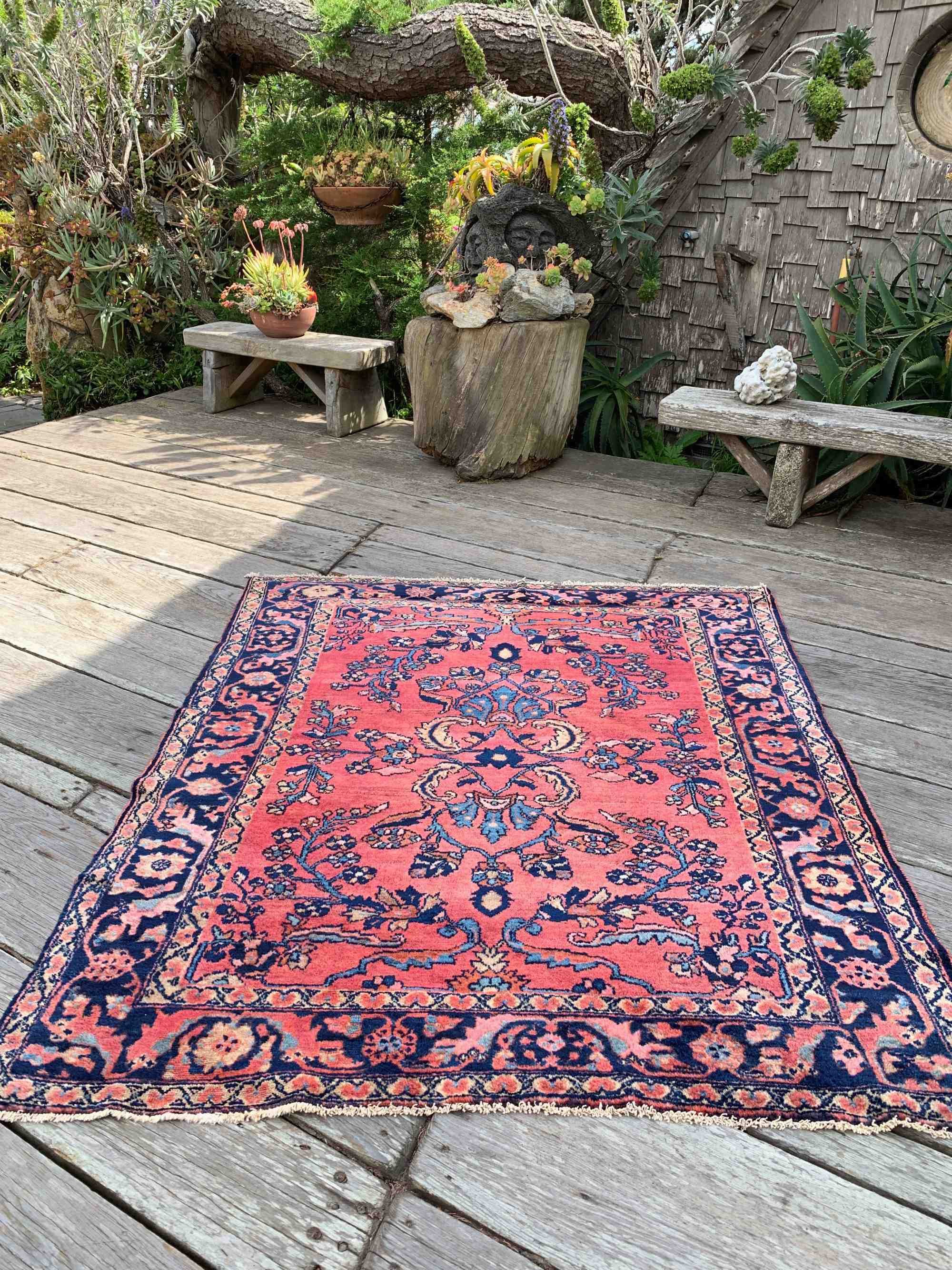 Lena, Antique Lilian scatter rug, 4'11 x 6'4 – Sapere Collection