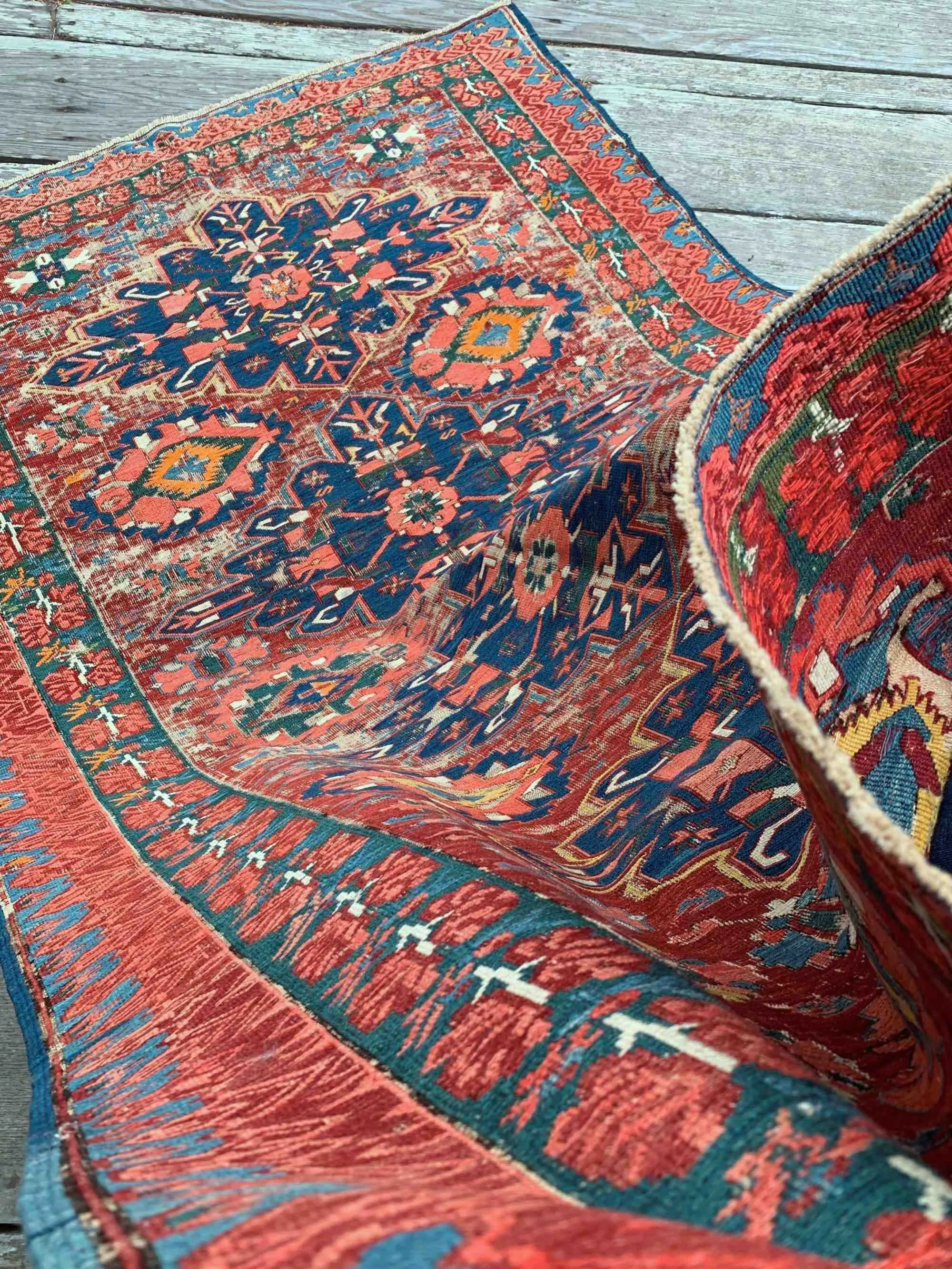 antique caucasian kuba soumak collector rug