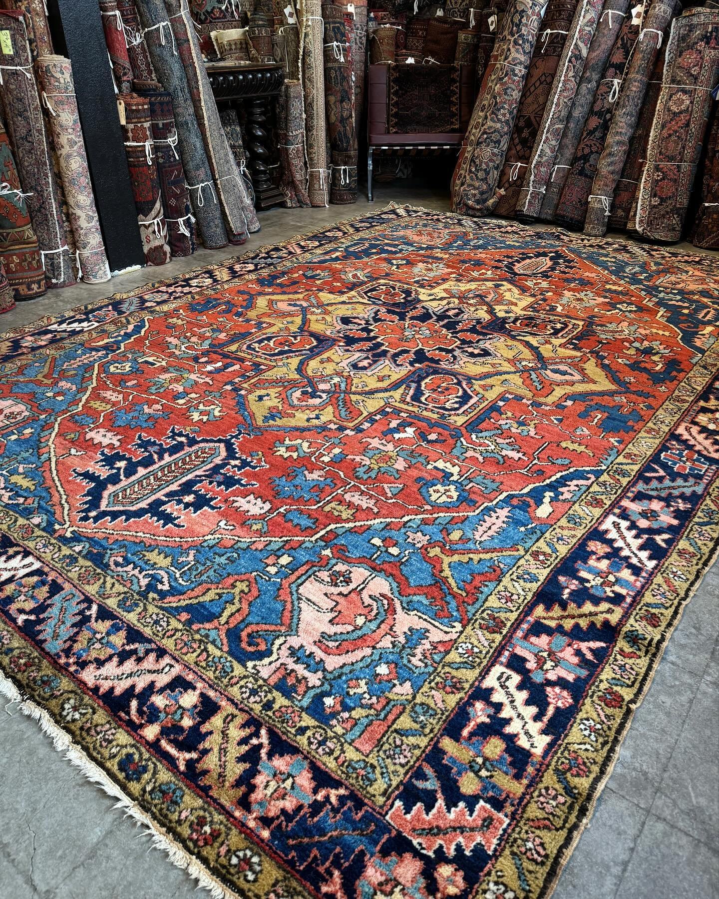 Extraordinary antique rugs are what we do. Getting them to our customers in sparkling clean condition is a matter of pride for us. You will see and feel the difference. This whimsical rug from East Azerbaijan province in NW Iran dates to around 1910.