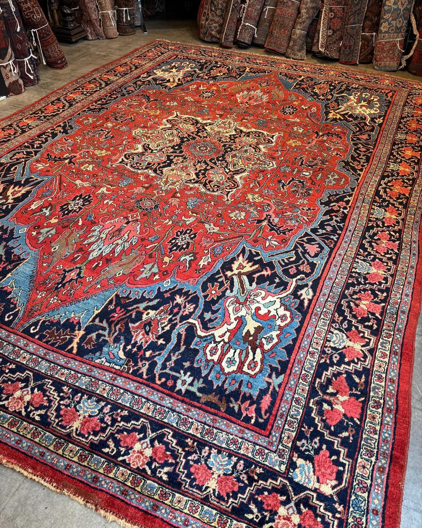 First images of a top notch antique Bidjar we received today. A phenomenal work of art in near perfect condition. For the connoisseur Bidjar lovers out there. This one will exceed the expectations of even the most discerning rug lovers. Yes, we are t