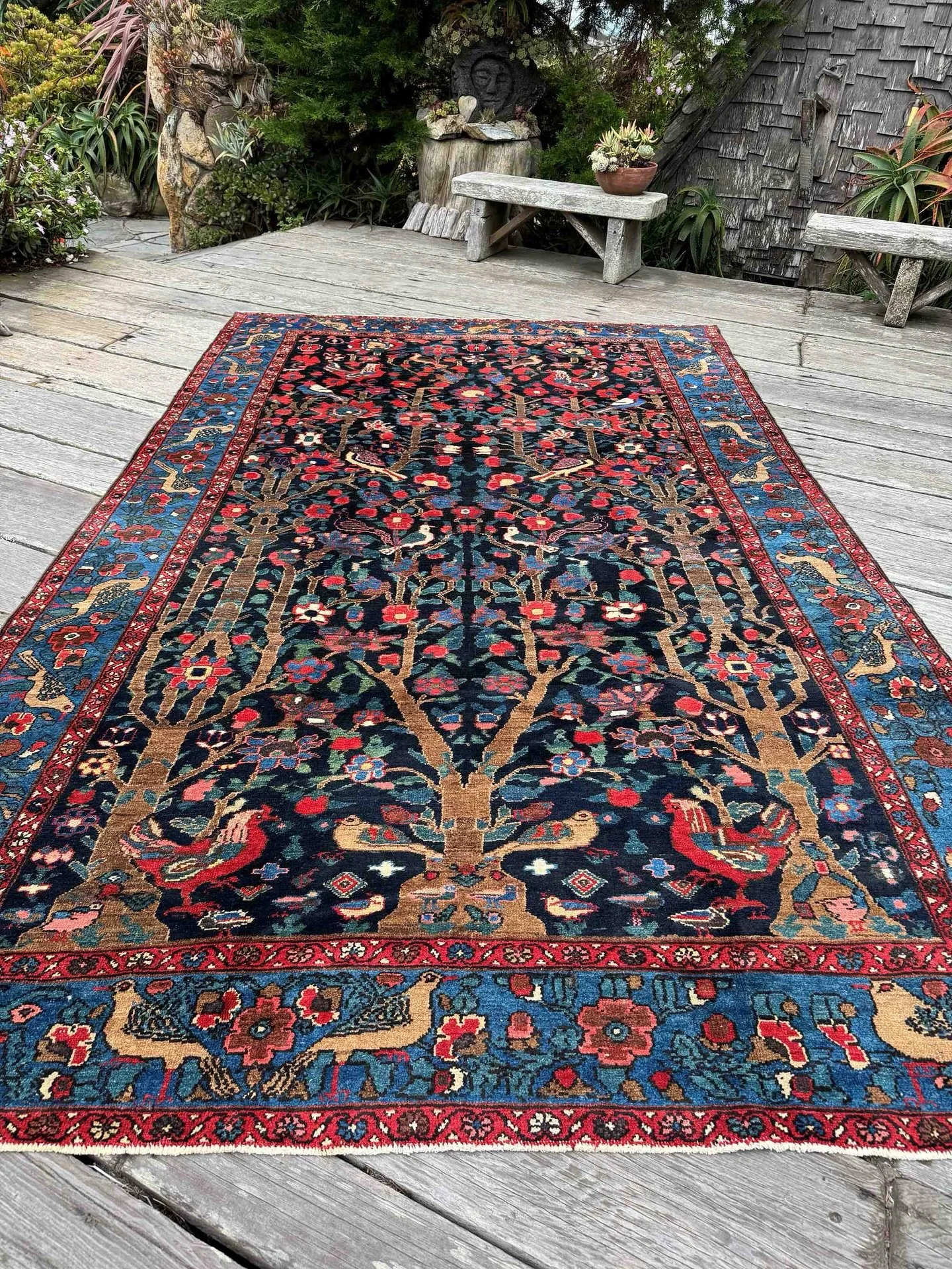 Rug No. 93521

Antique Persian Bakhtiari rug with a lovely folkloric rendition of the age old Tree of Life design. Authentic original tribal weavings from the Bakhtiari people of Western Iran have a rich naturalistic character with softly glowing col