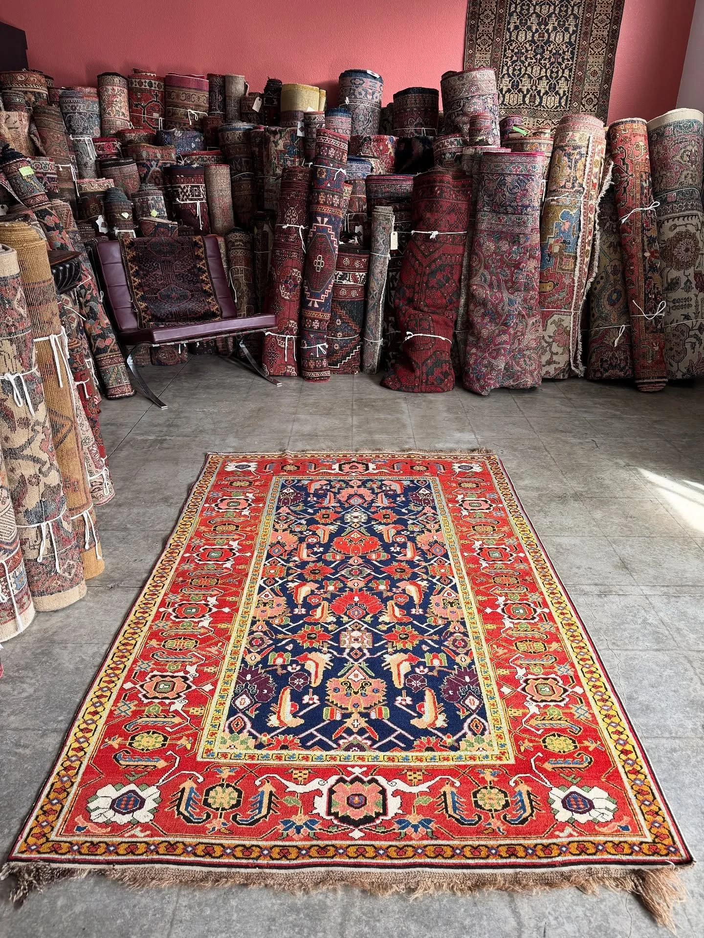 In the presence of royalty. This one is so good we wonder what did we do to deserve it? There is some debate in the &ldquo;rug circles&rdquo; on the origin of this type. The most accepted opinion is Kuba, Shirvan, Baku, areas of Azerbaijan. To me the