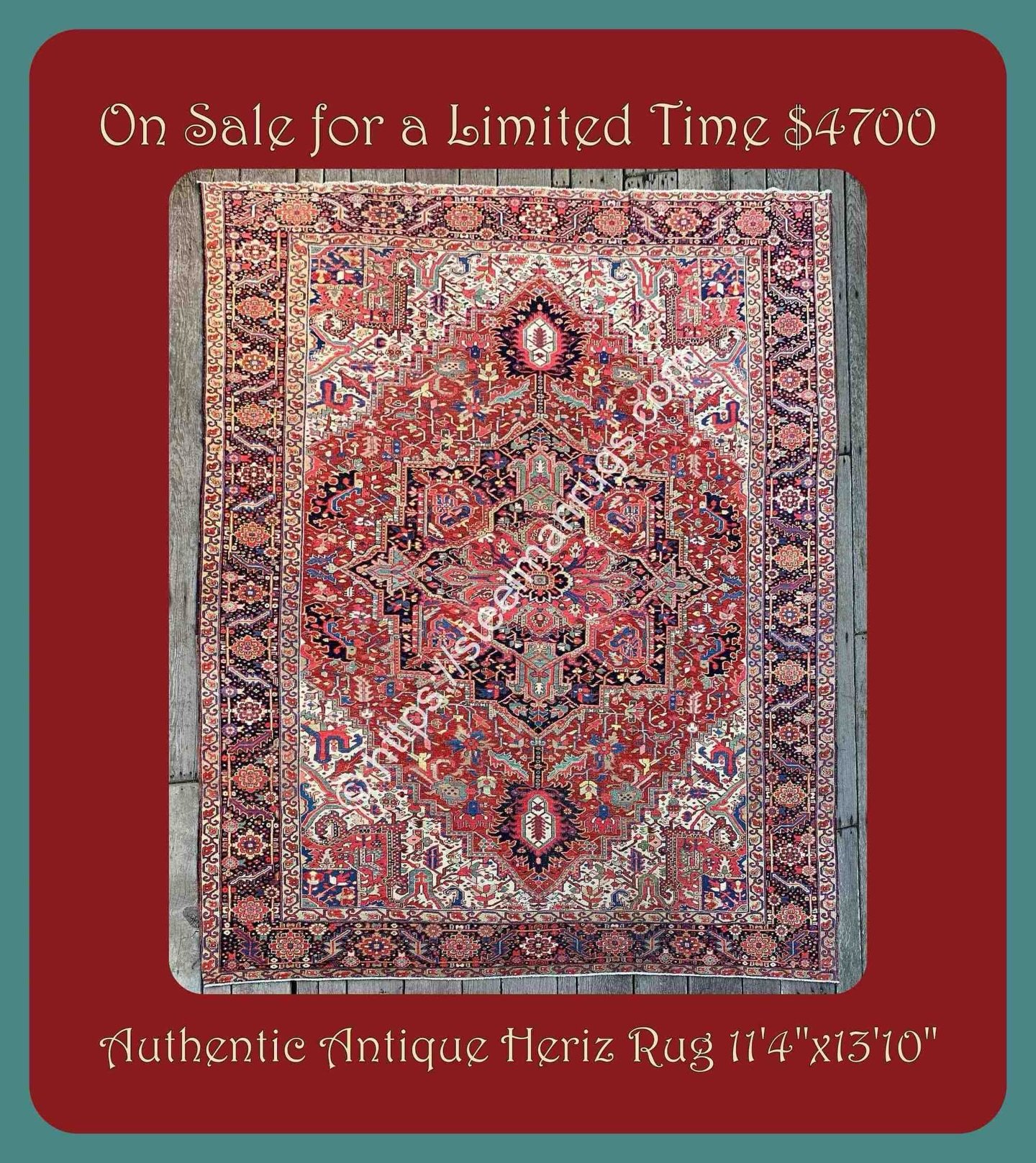 The hits keep coming! Extra large authentic antique Heriz with sparkling colors. You can find it in the large room size section of our website. Link in bio. Description below.

Rug No. 1137

Large antique Persian Heriz rug in the classic form with pl