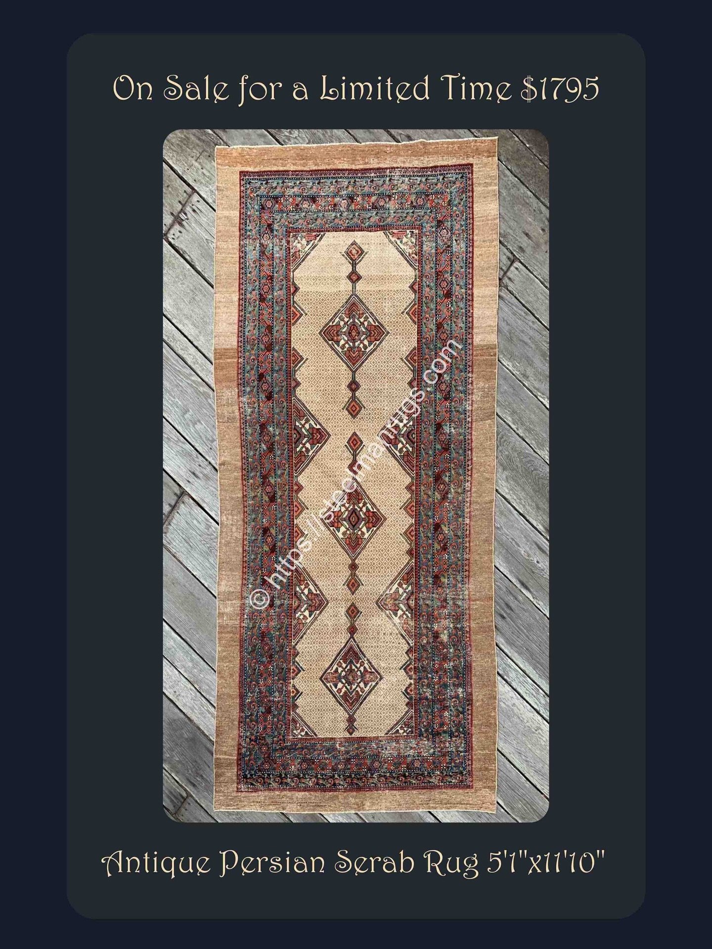 Absolutely gorgeous Serab also known as a camel Hamadan at very low sale price, especially given its color quality, age, and design. Available on our website in the medium room size section. Description follows:

Rug No. 154114

Antique Persian Serab