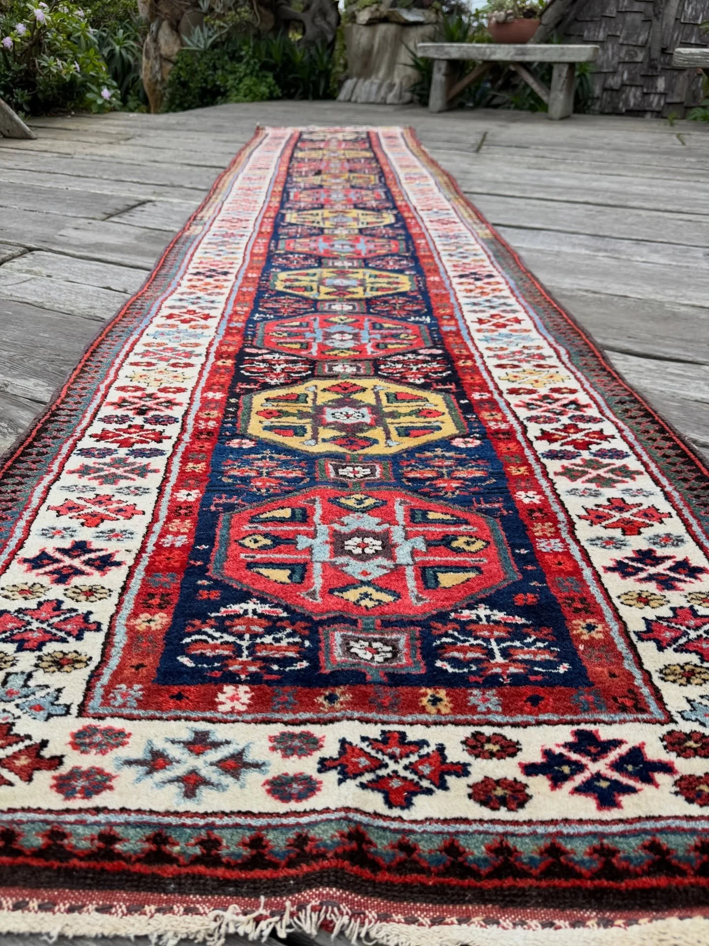 2&rsquo;10&rdquo;x13&rsquo;1&rdquo; of goodness. Like birdsong and spring flowers. Don&rsquo;t hesitate on this exceptional runner. Available by DM until it is listed on our website in a day or two.