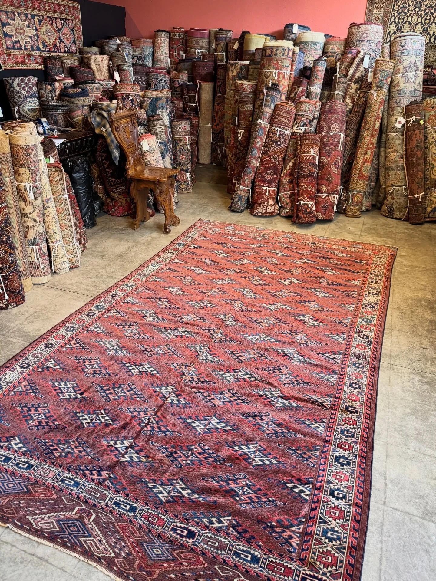 If you like your rugs to look and feel like velvet, then this is the one.

Rug No. 97512

Antique Turkmen Yomud tribal rug with a gently dancing pattern of &ldquo;Dyrnak&rdquo; guls on a velvety muted purplish brown background. Fine authentic antique