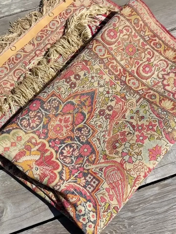 Incredibly juicy antique Kerman rug with the silkiest wool and fine weave. The peacocks are my favorite. Perfect condition. It was previously hung as wall art, but it is perfectly suitable for floor use. The&rsquo;s size is 4&rsquo;8&rdquo;x6&rsquo;8