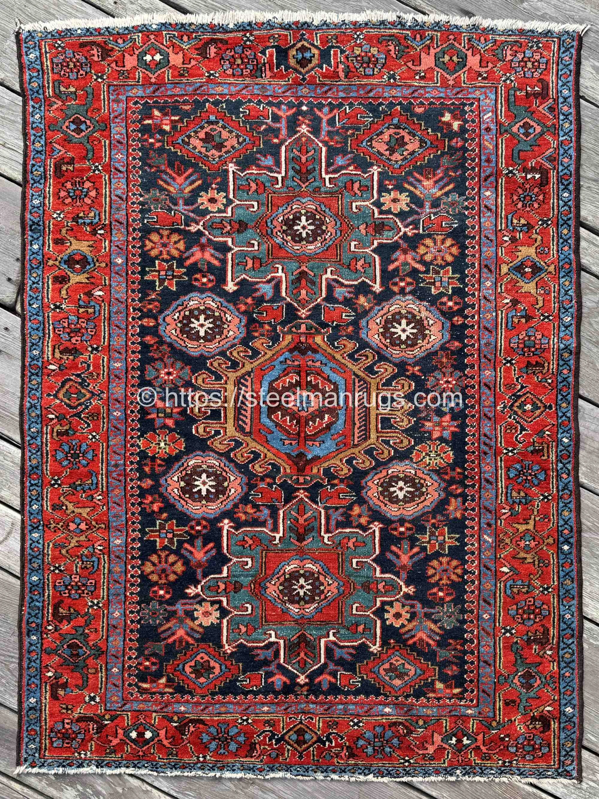 antique karaja heriz small rug