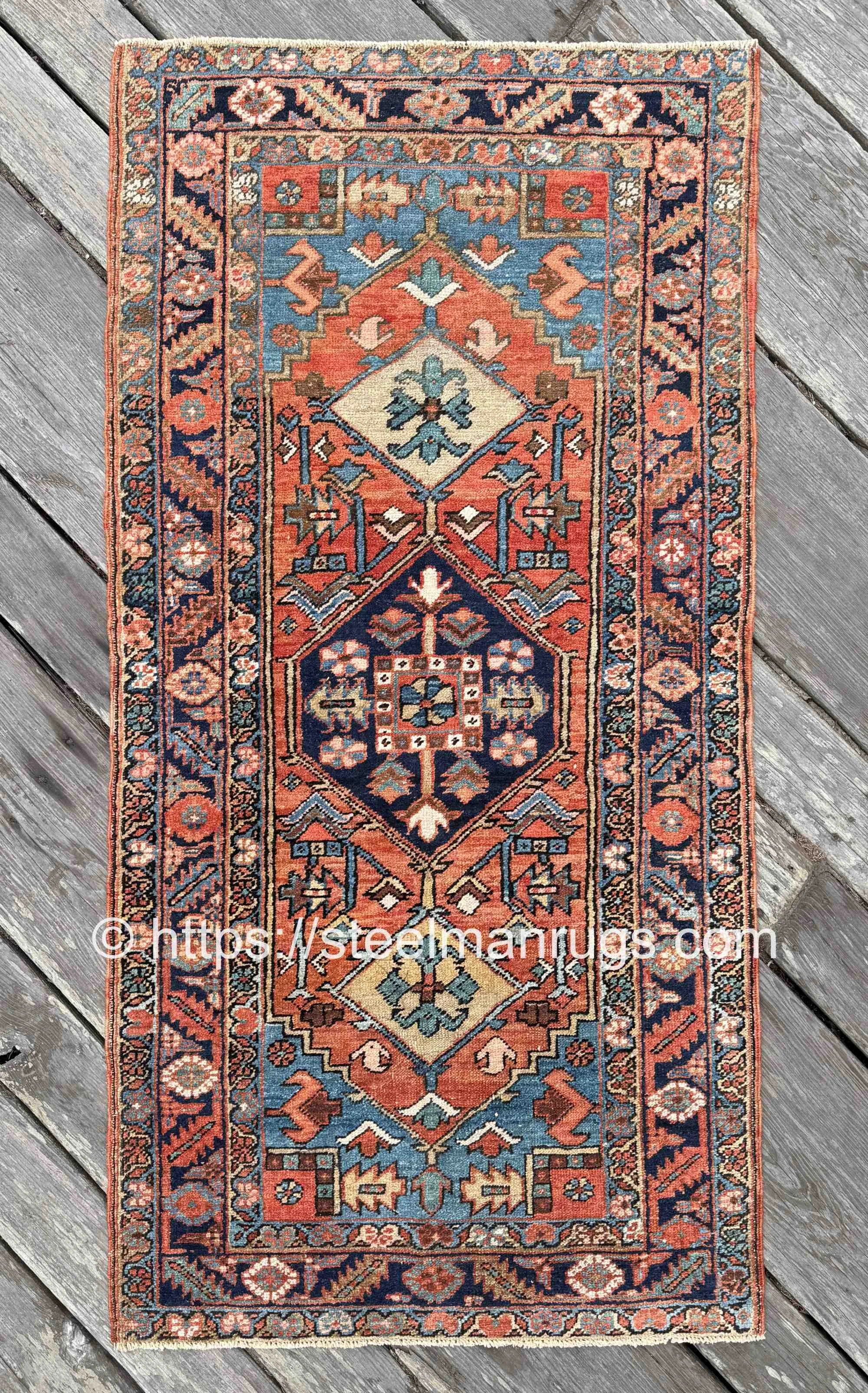 antique Persian Heriz Serapi rug