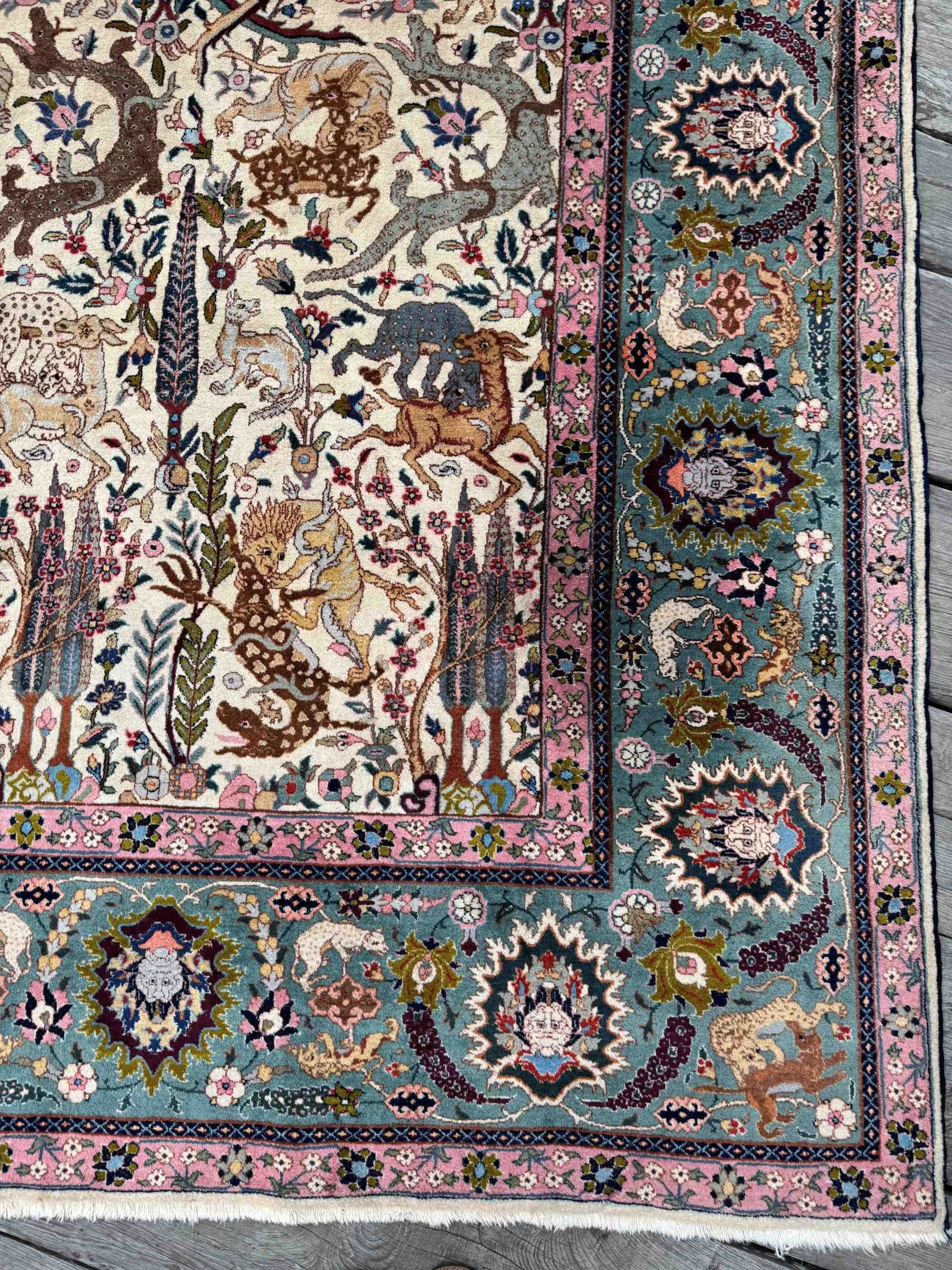 antique Benlian Tabriz rug