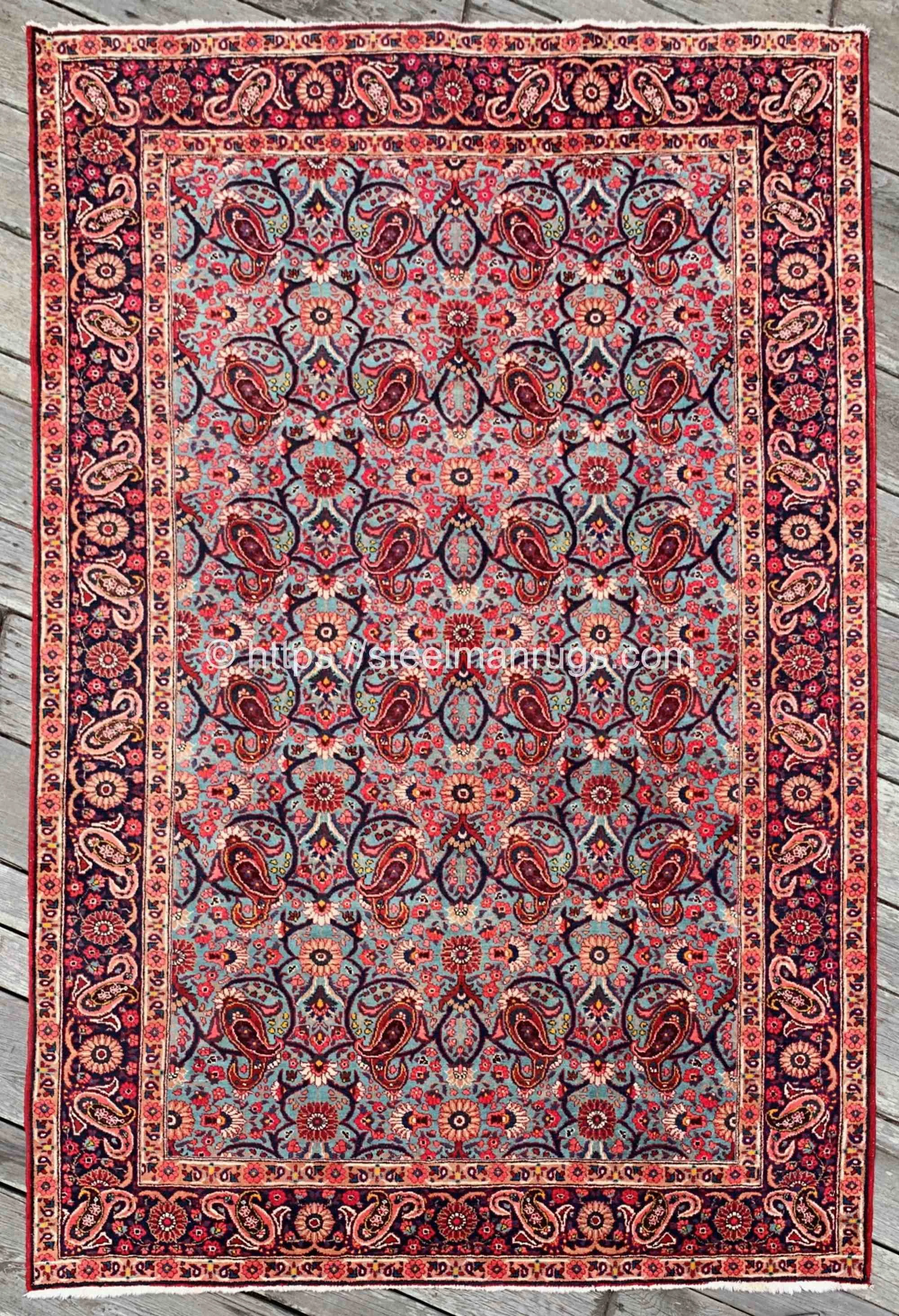Vintage Persian Rug 7’3”x10’7” Positive Aqua Vibes
