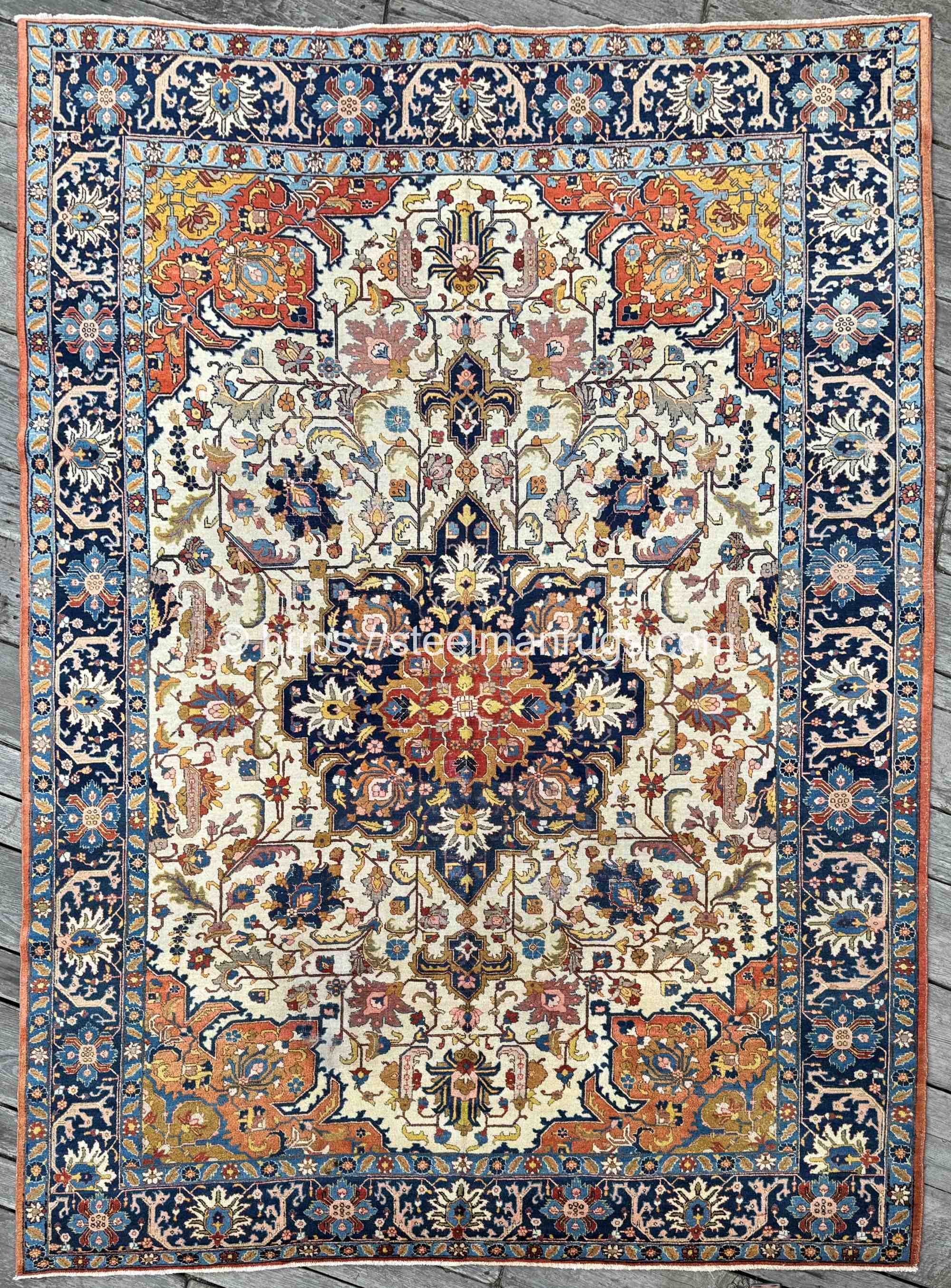 Semi Antique Tabriz Rug 9'2"x12'9'' Eclectic Neoclassical Style
