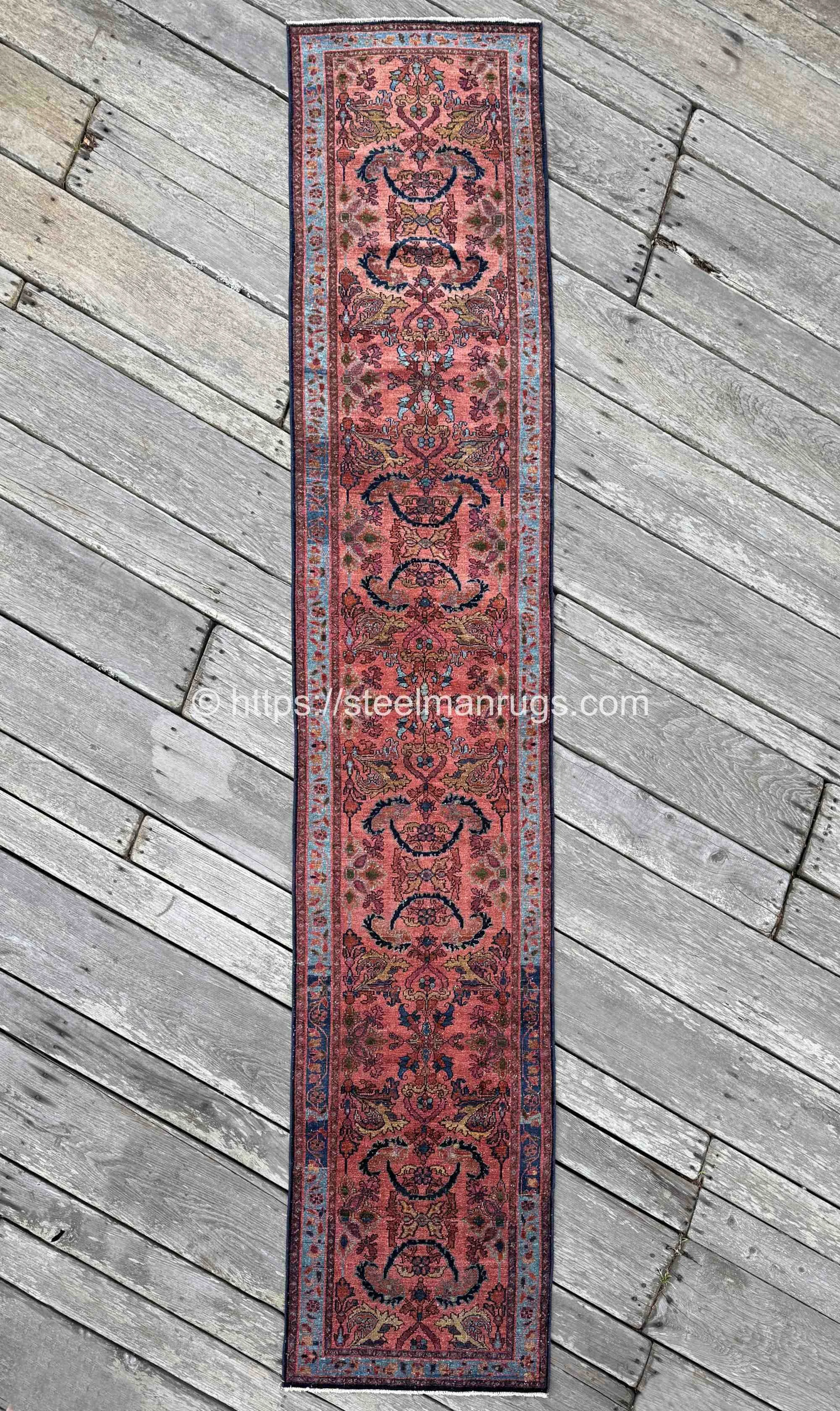 vintage persian floral runners pink