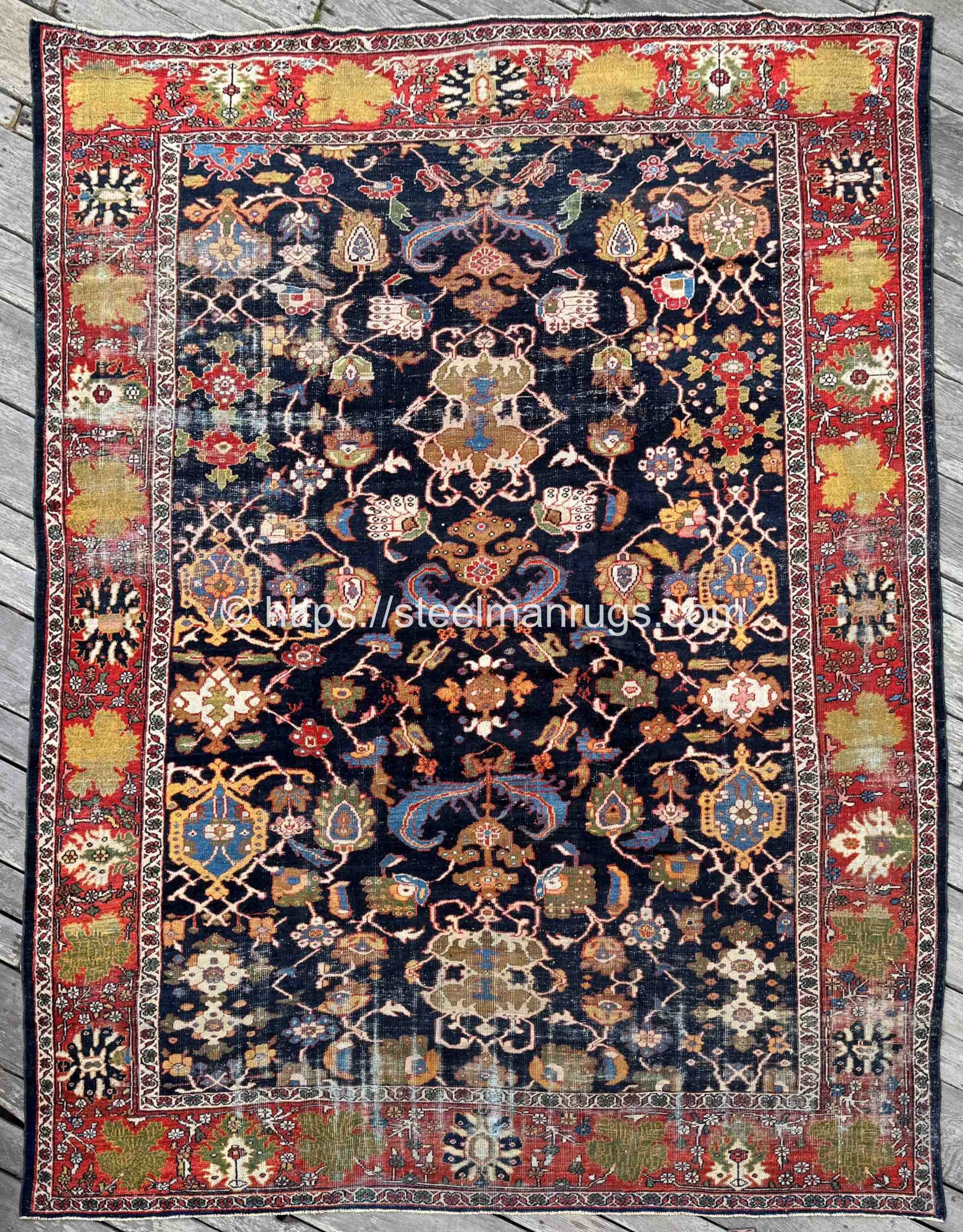 Antique Ziegler Mahal Sultanabad Rug 10'x13' 19th Century Art Masterpiece