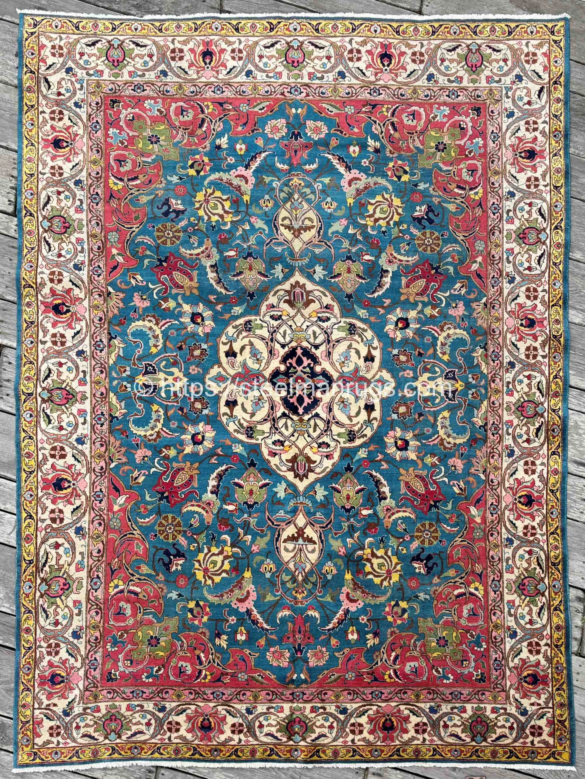 Antique Persian Tabriz Rug 8'8"x11'8" Masterpiece of Dreams