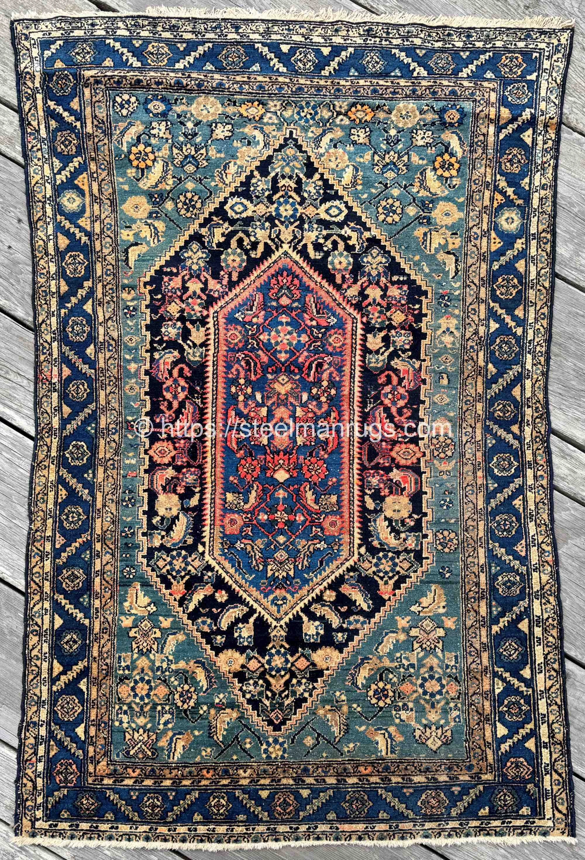 vintage persian zanjan area rug