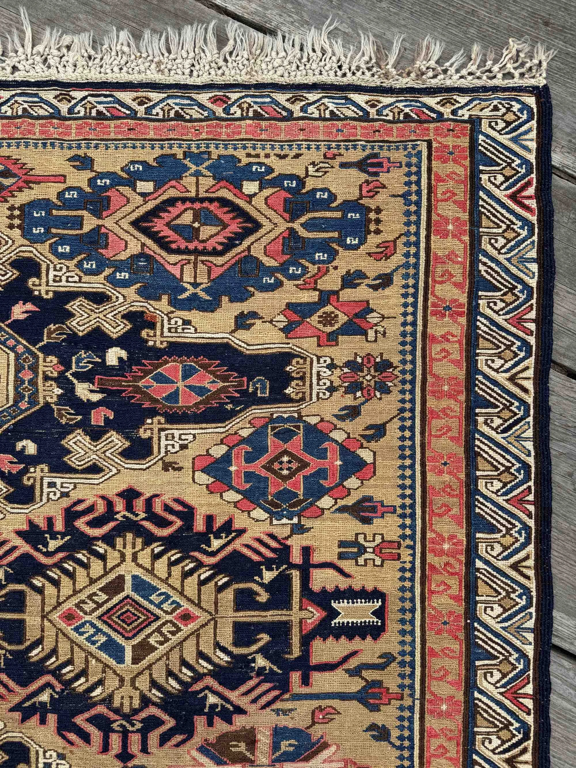 antique Caucasian Kuba soumak