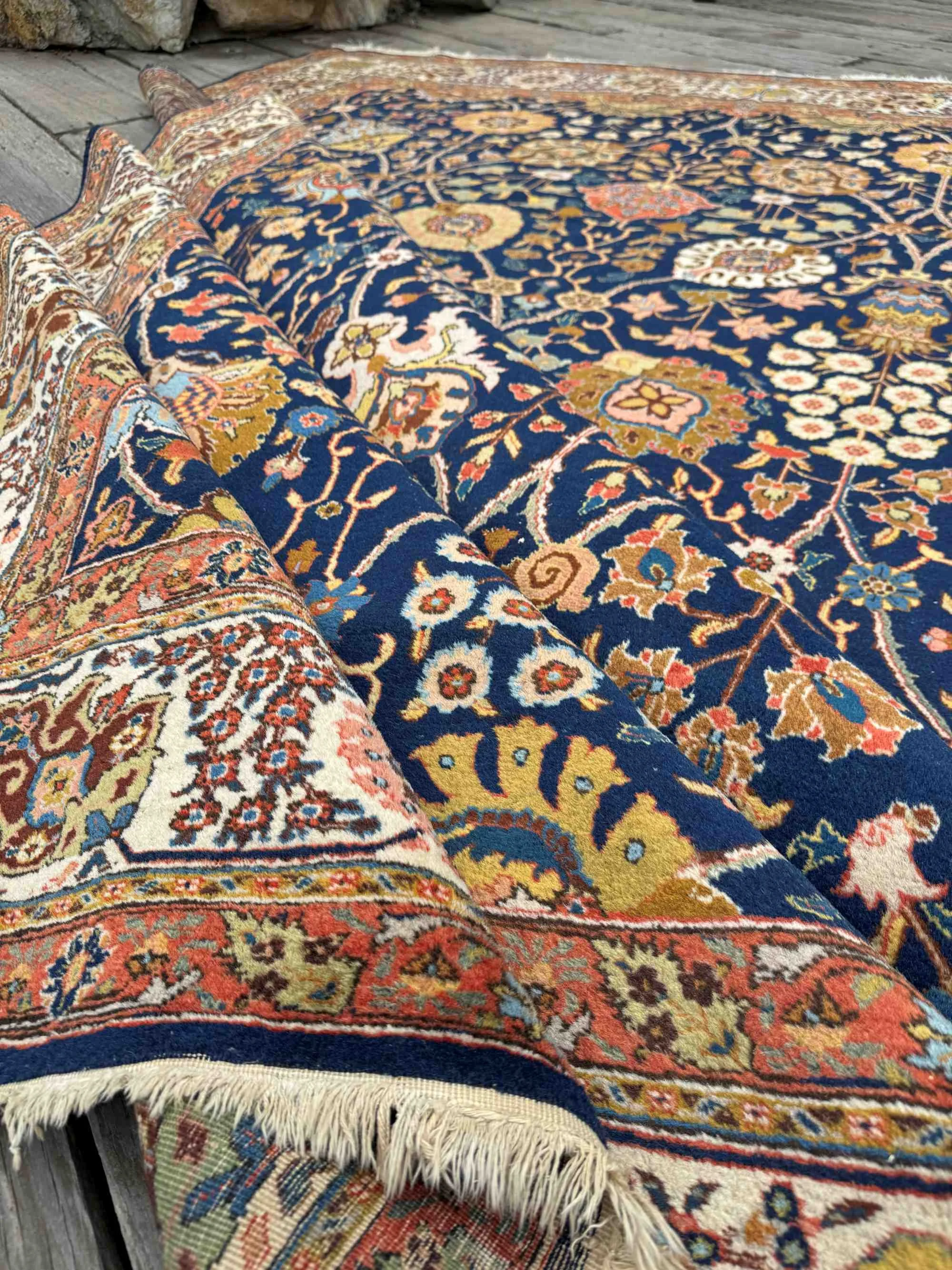 Vintage Persian Tabriz Rugs Large Room Size