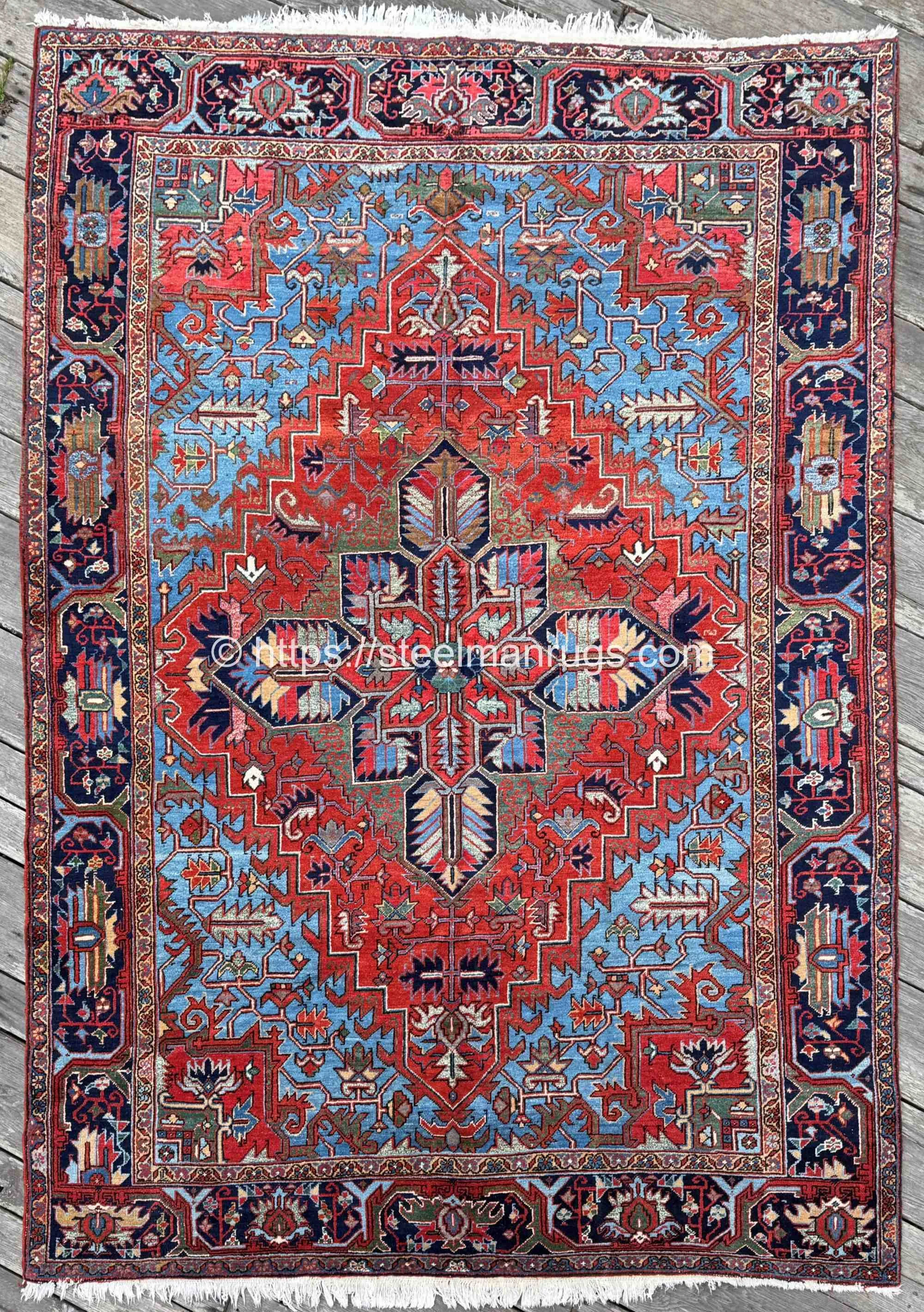 Antique Heriz Rug 8'5"x12'2" The Eagle Has Landed