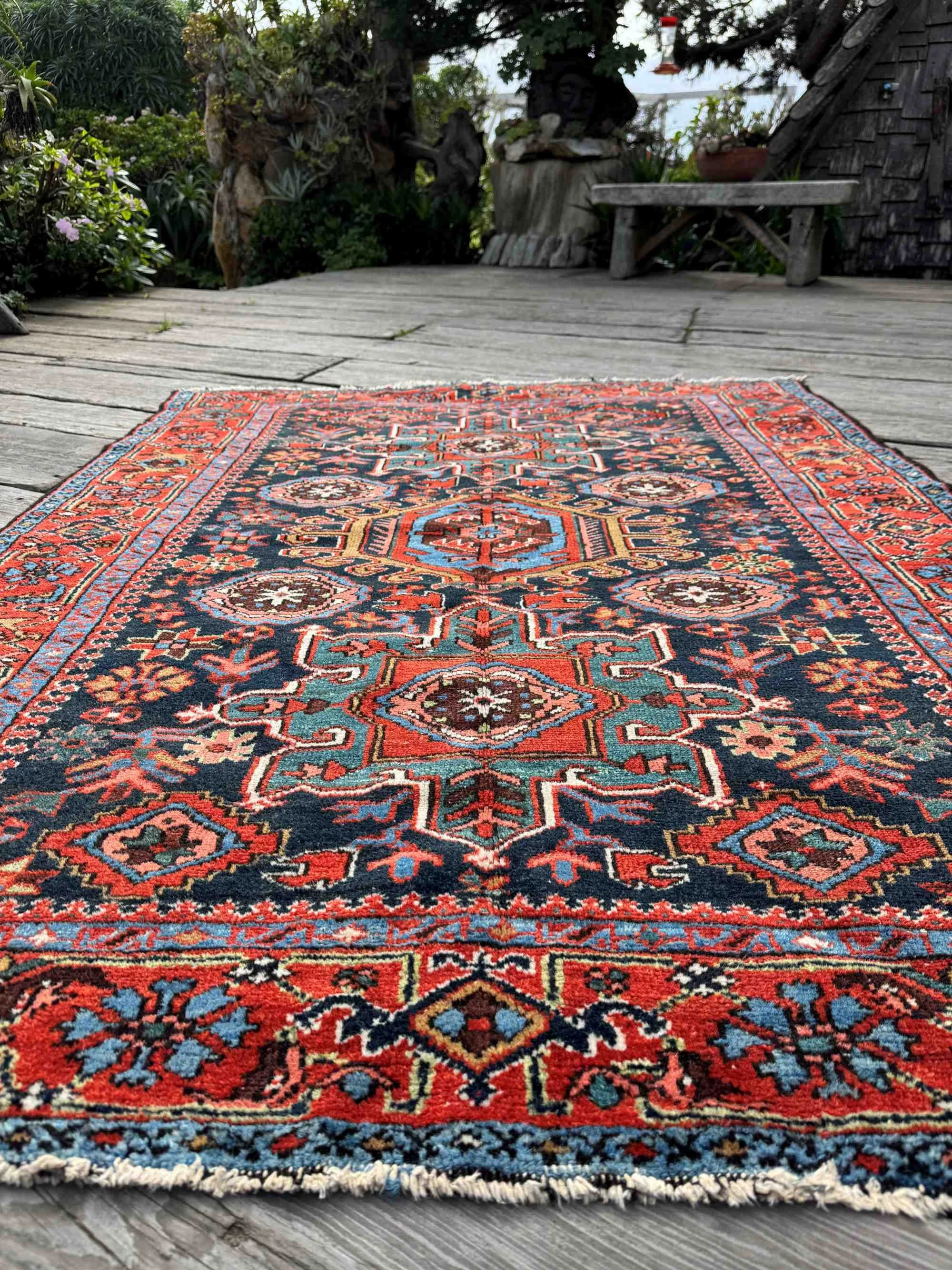 antique karaja heriz small rug