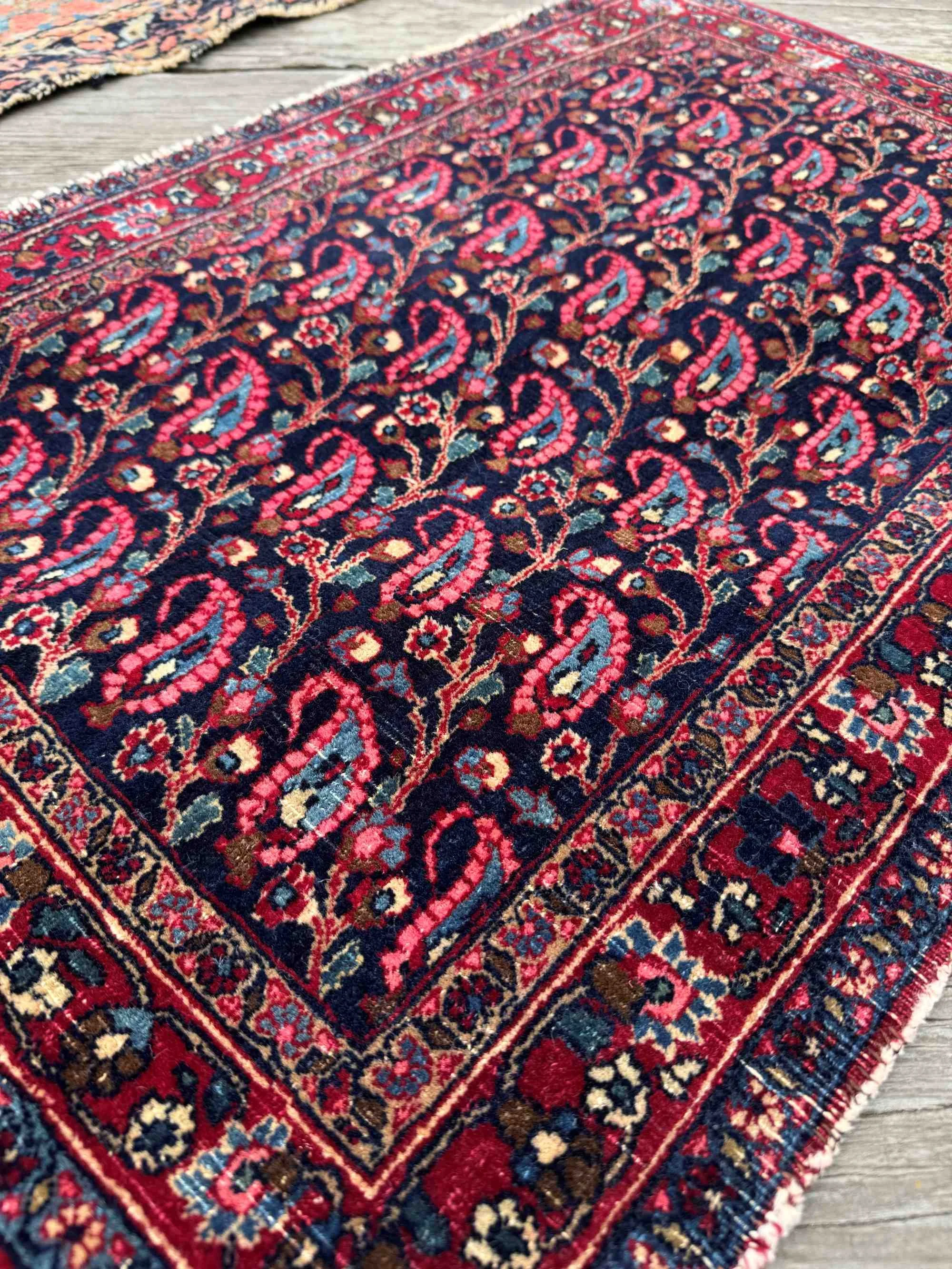 antique persian semnan small rug mat
