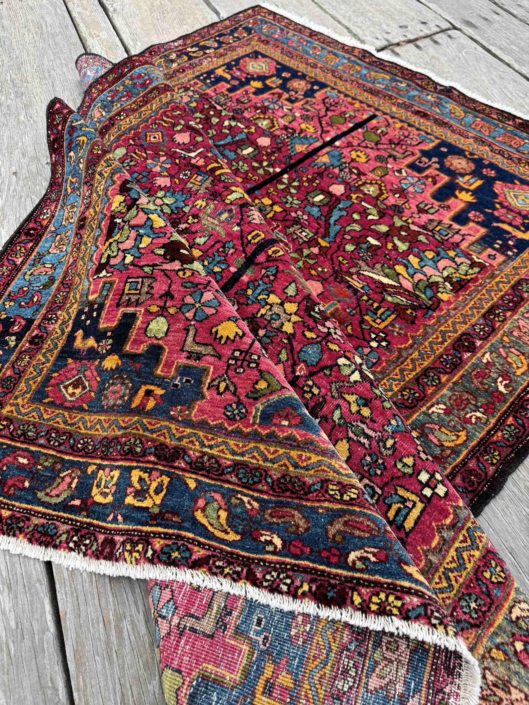 vintage area rugs pink