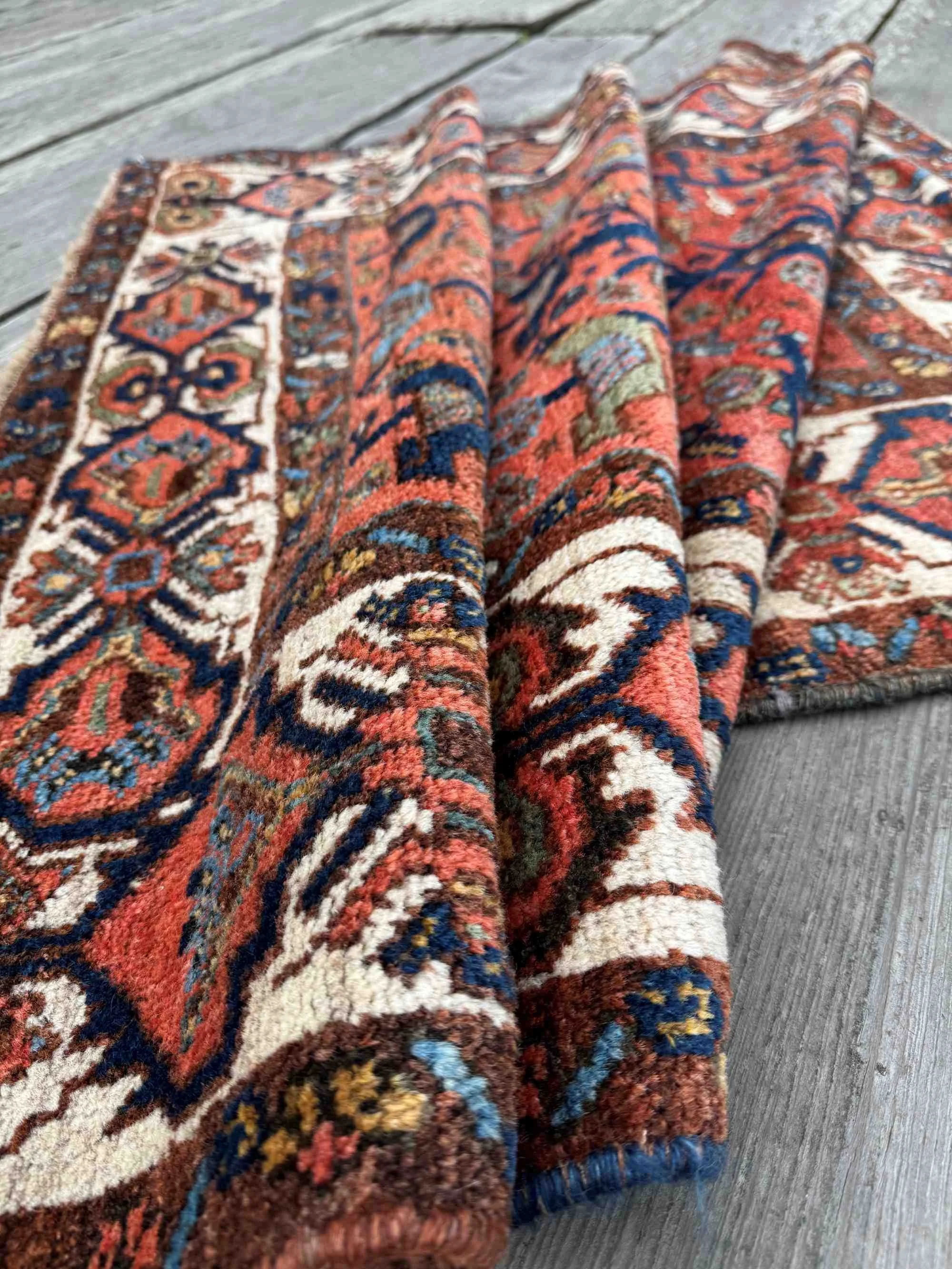 antique southwest persian neyriz tribal rug