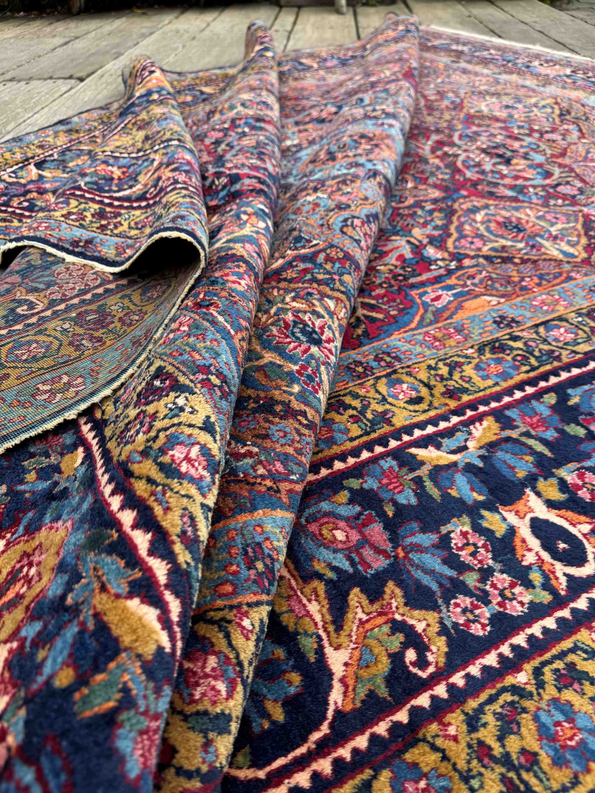antique Kerman Yazd rugs