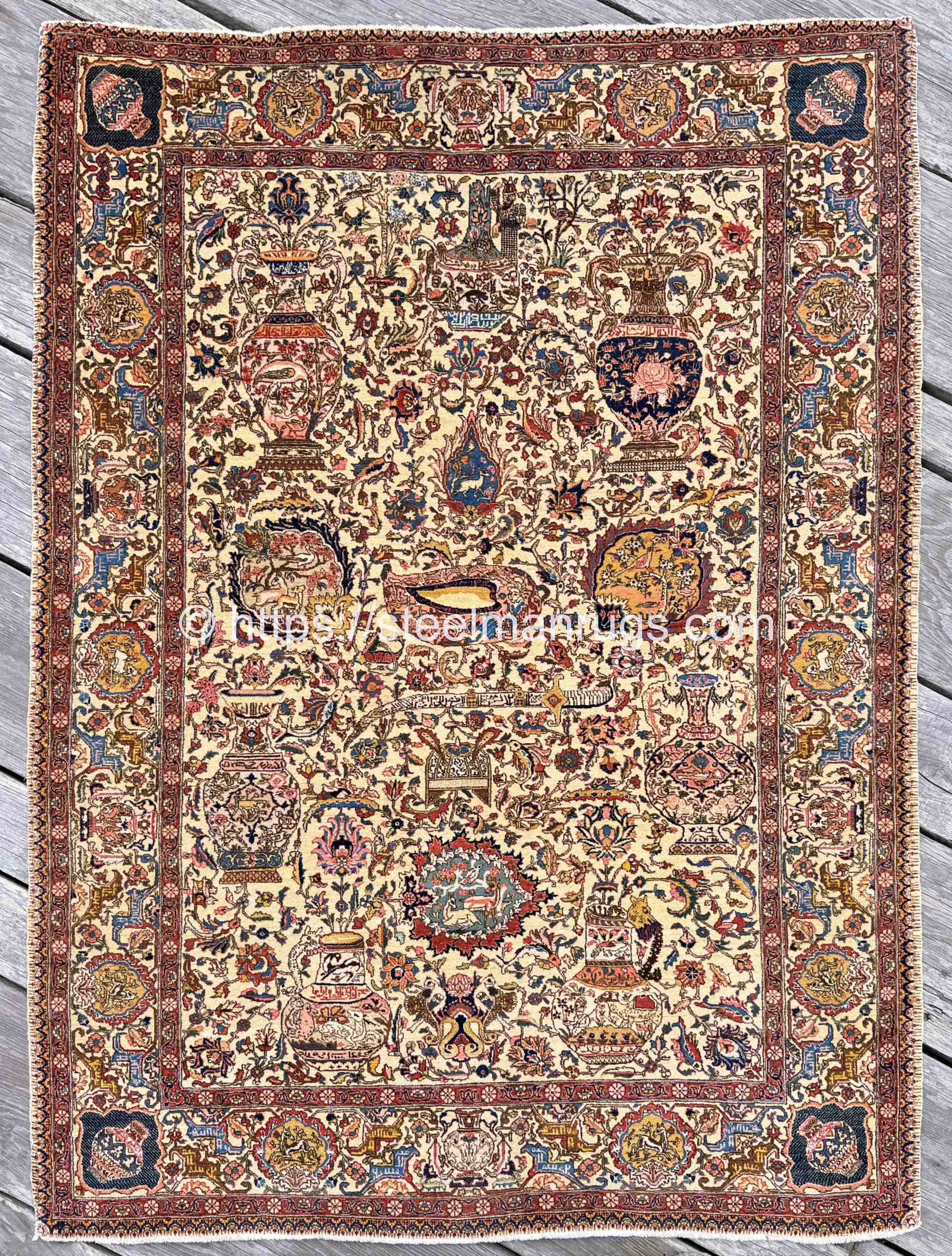 antique fine persian tabriz rug