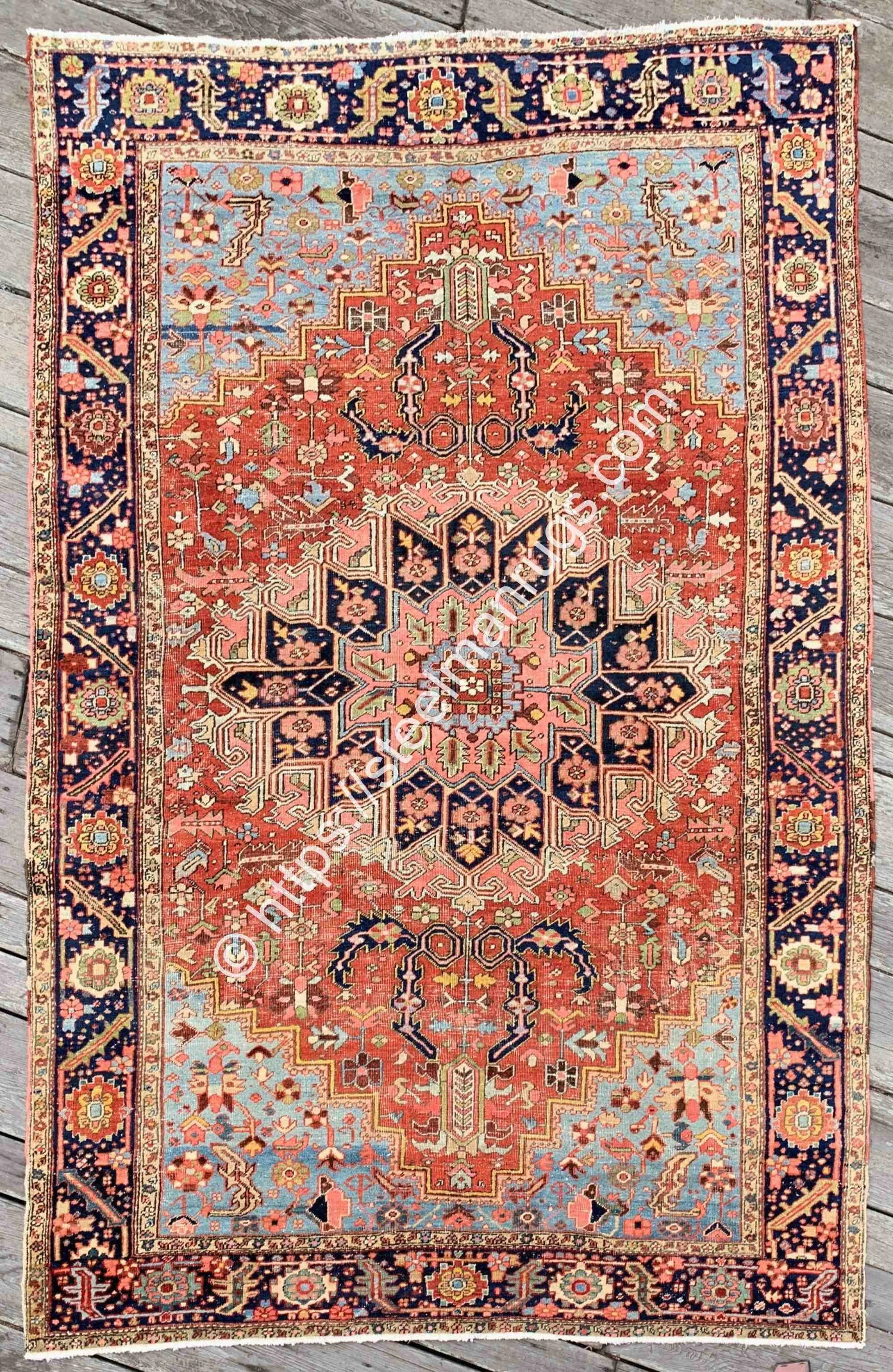 antique Persian Heriz Serapi rug