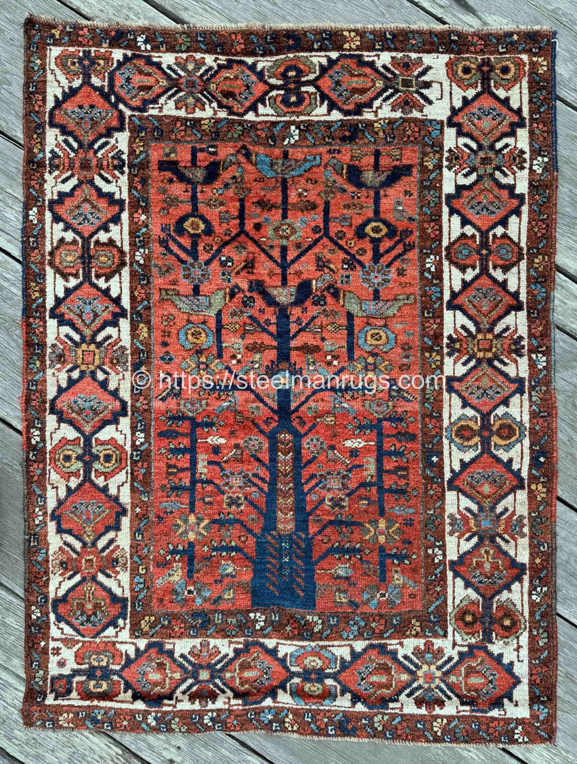 antique southwest persian neyriz tribal rug