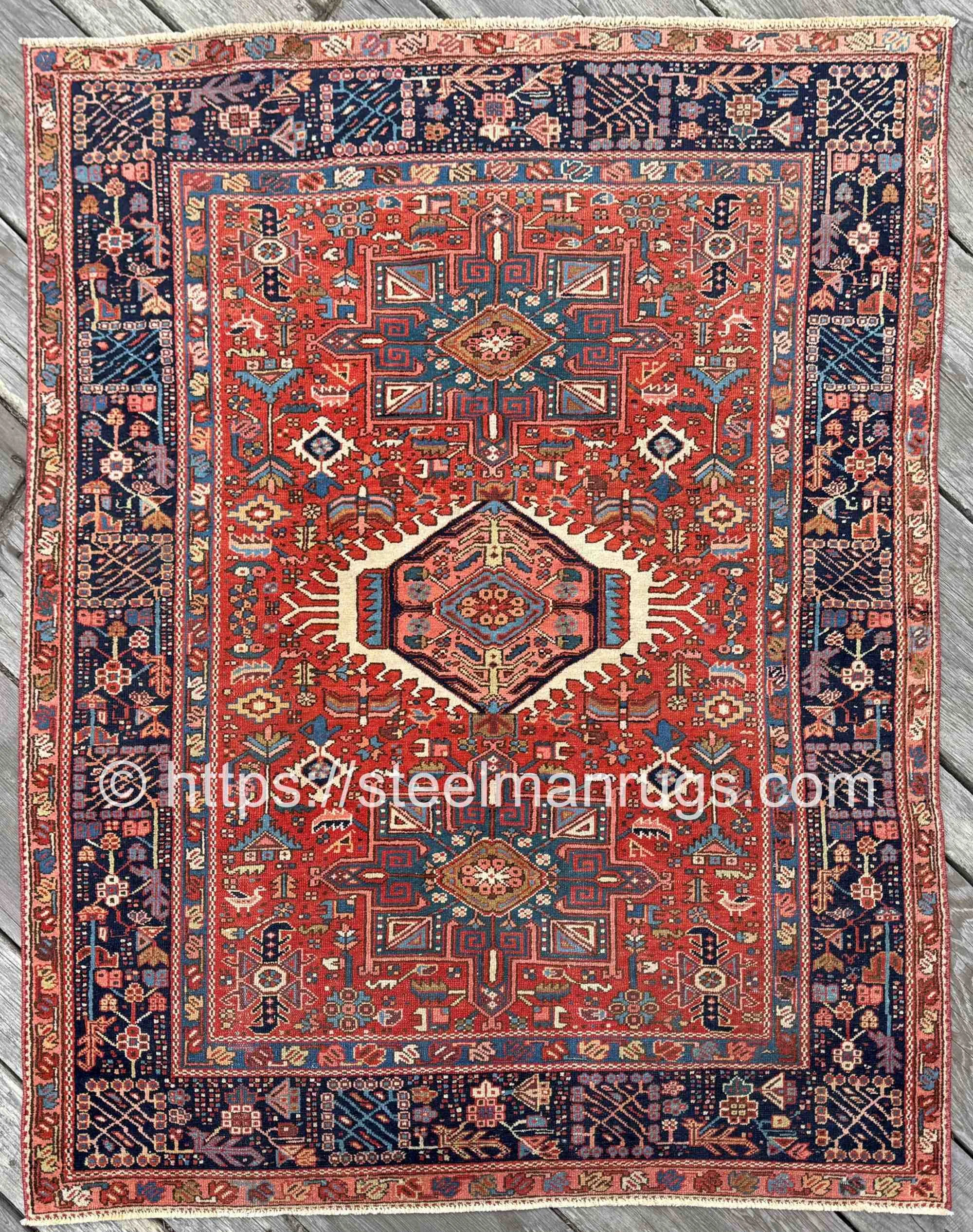 antique Persian Heriz Karaja rug