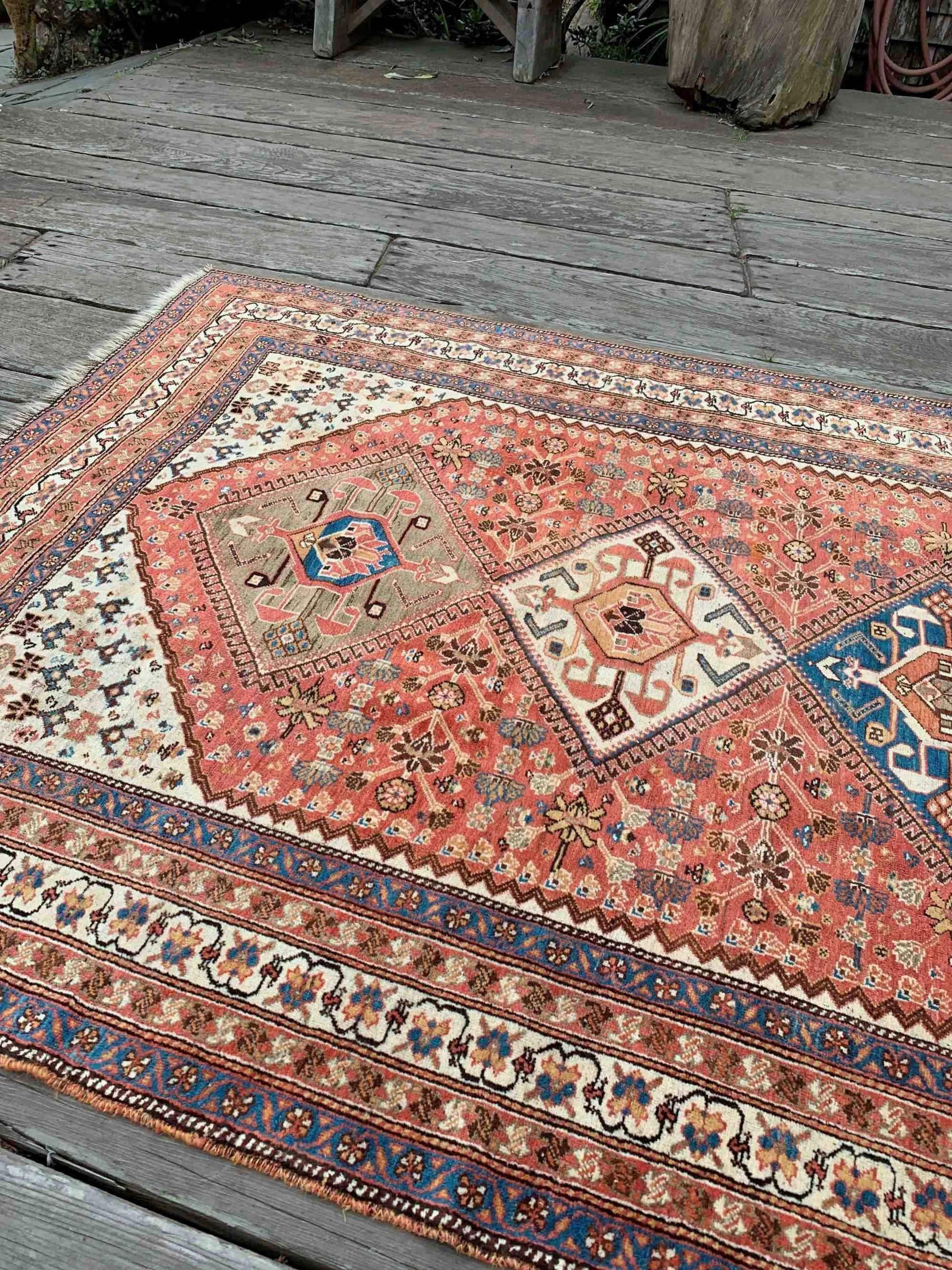 vintage tribal rugs Khamseh Qashqai Shiraz